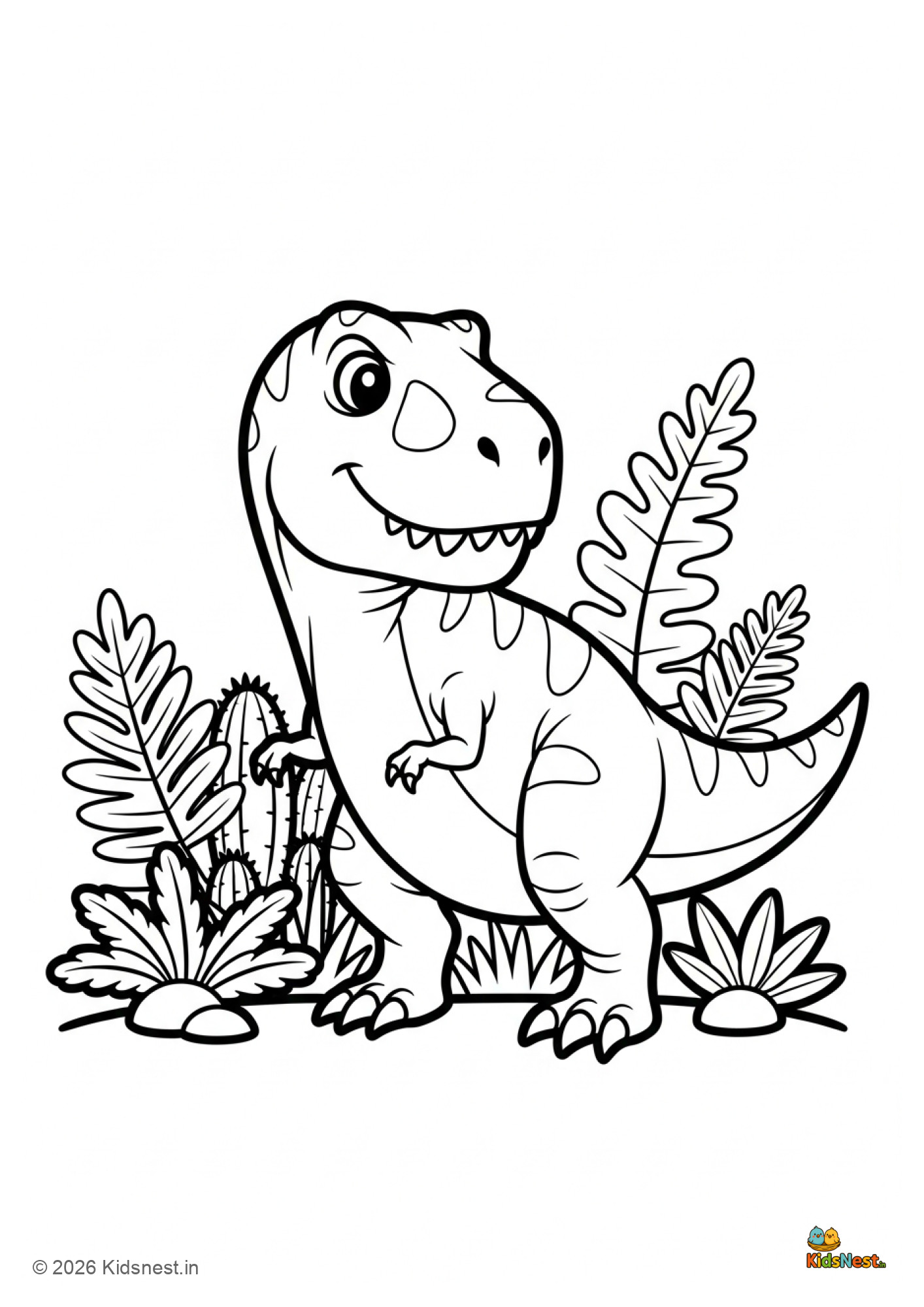 Free Printable Tyrannosaurus Rex Coloring Page for Kids