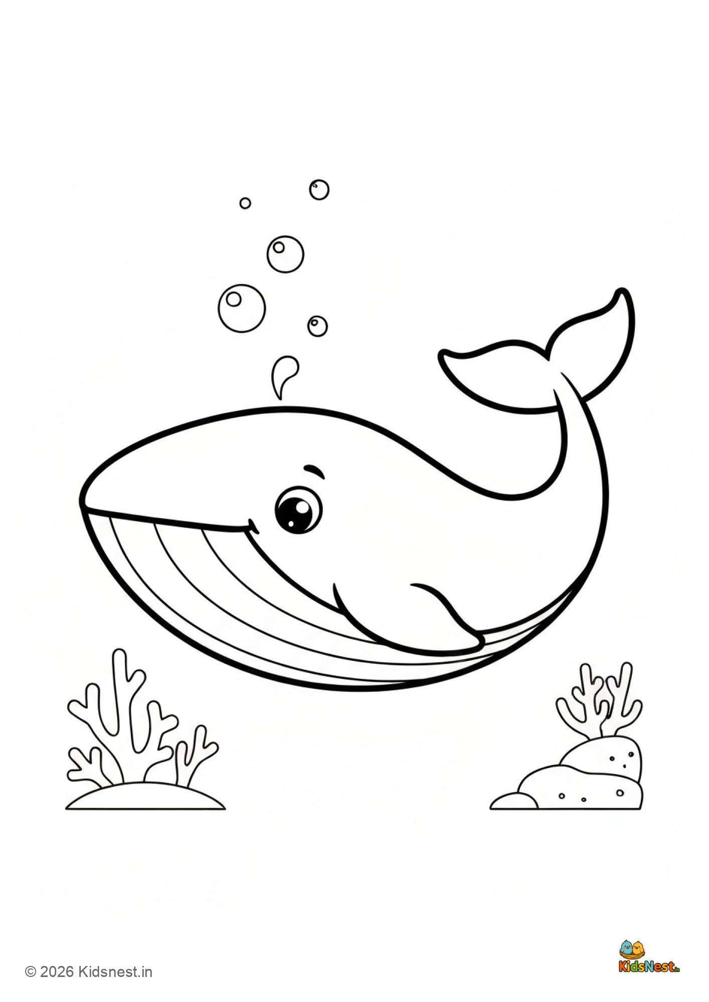 Free Printable Whale Coloring Page for Kids | Educational Fun