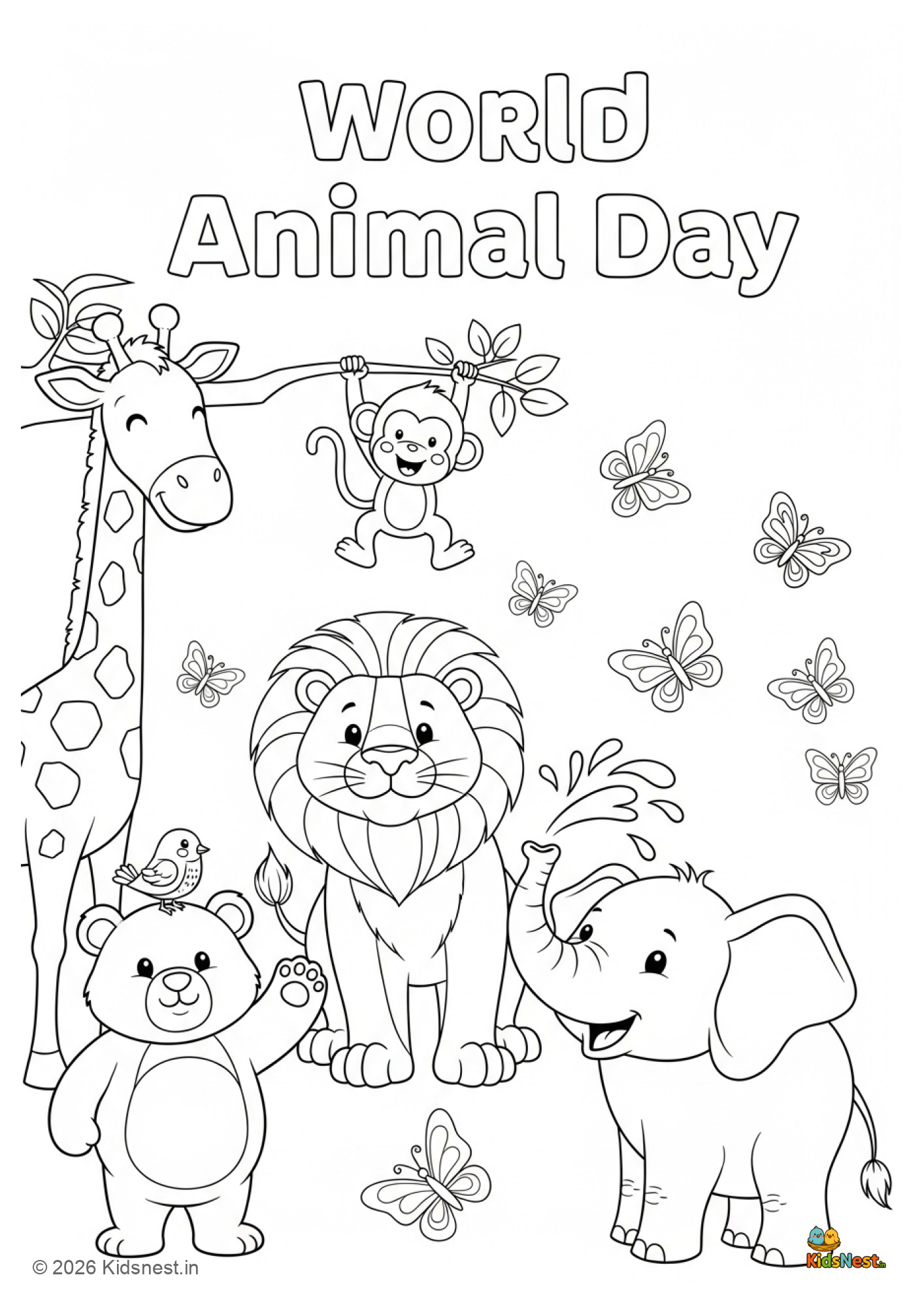 Free Printable World Animal Day Coloring Pages for Kids