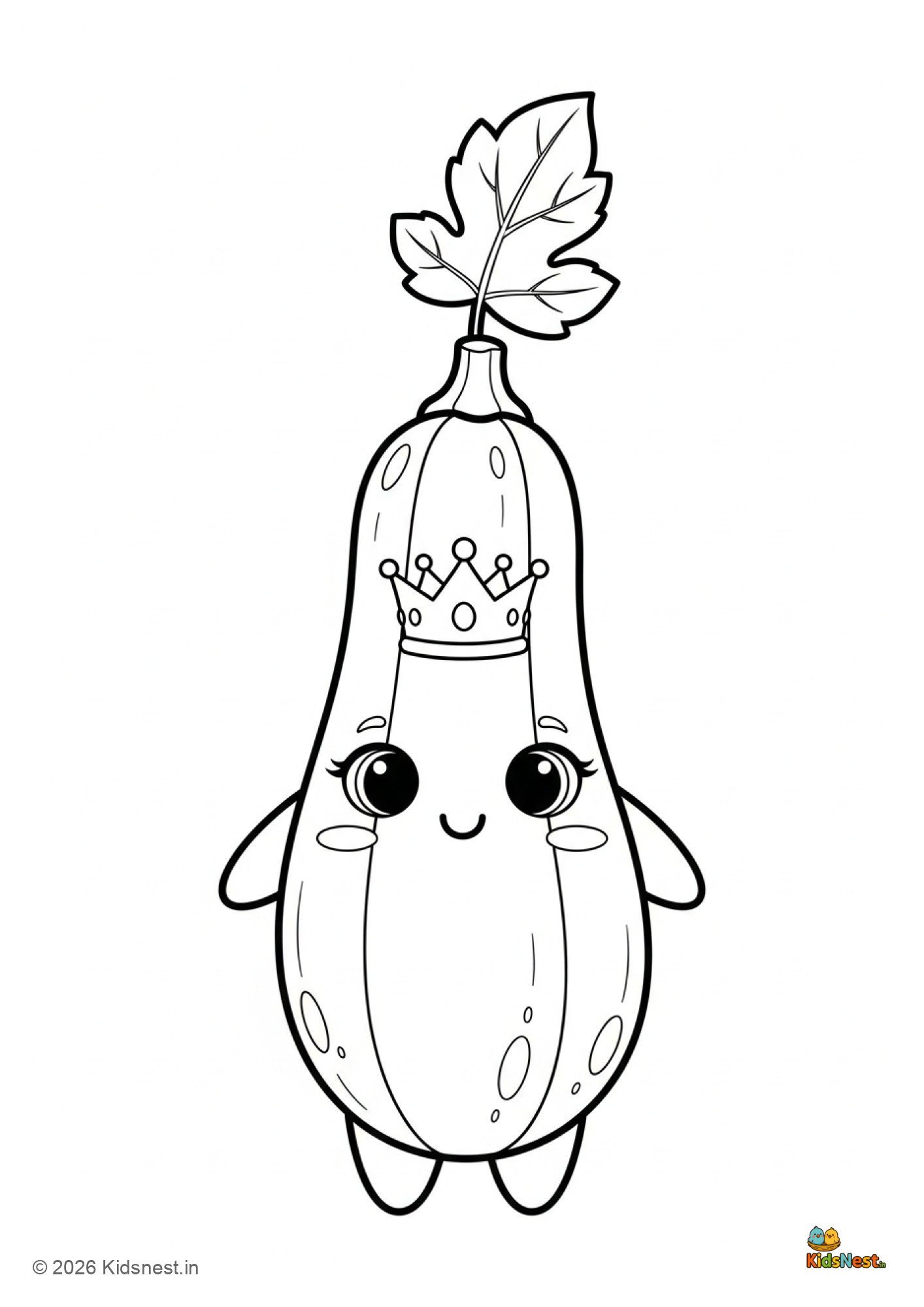 Free Printable Zucchini Colouring Page for Kids | Educational