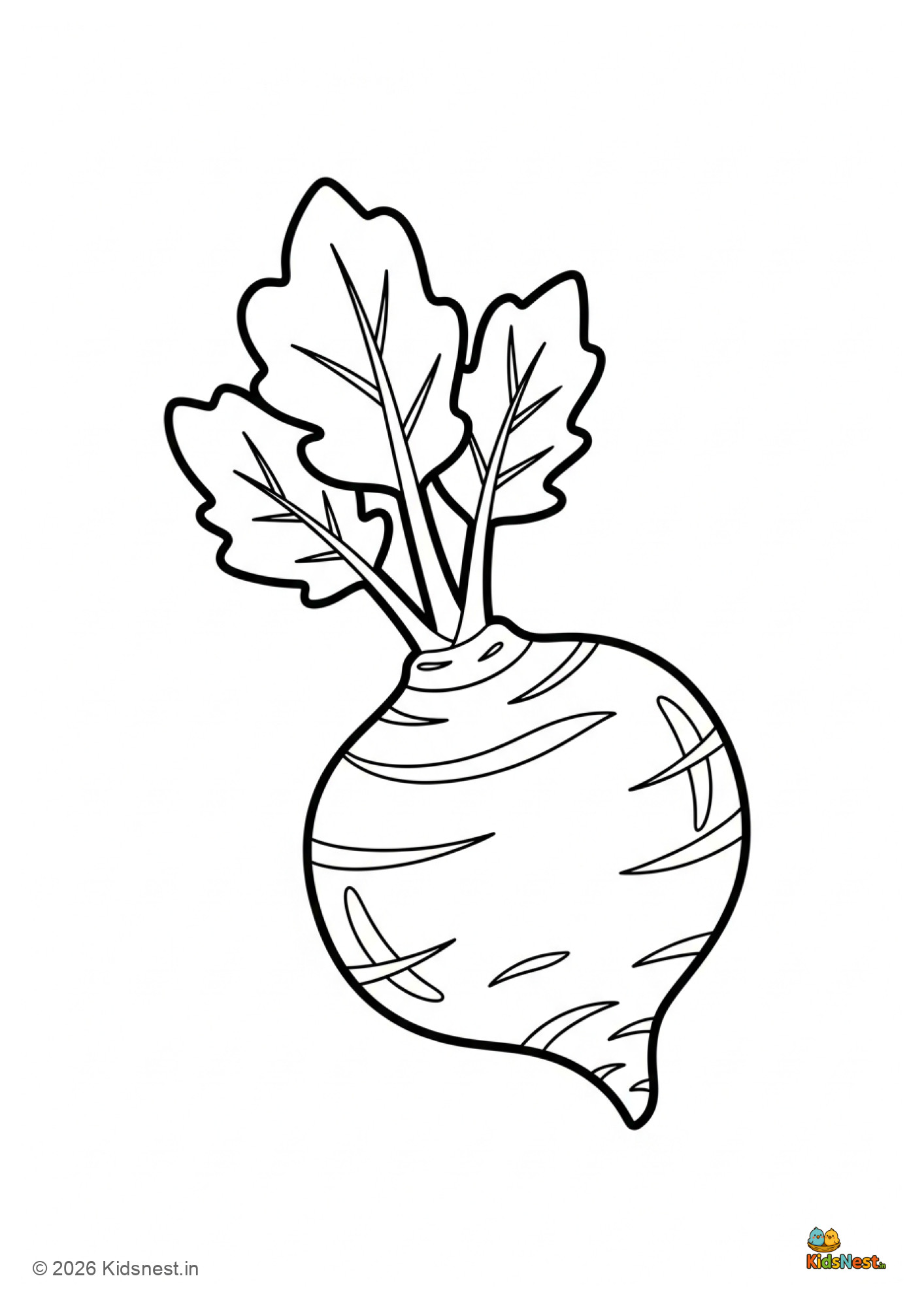 Free Rutabaga Coloring Page for Kids | Printable Veggie Sheet
