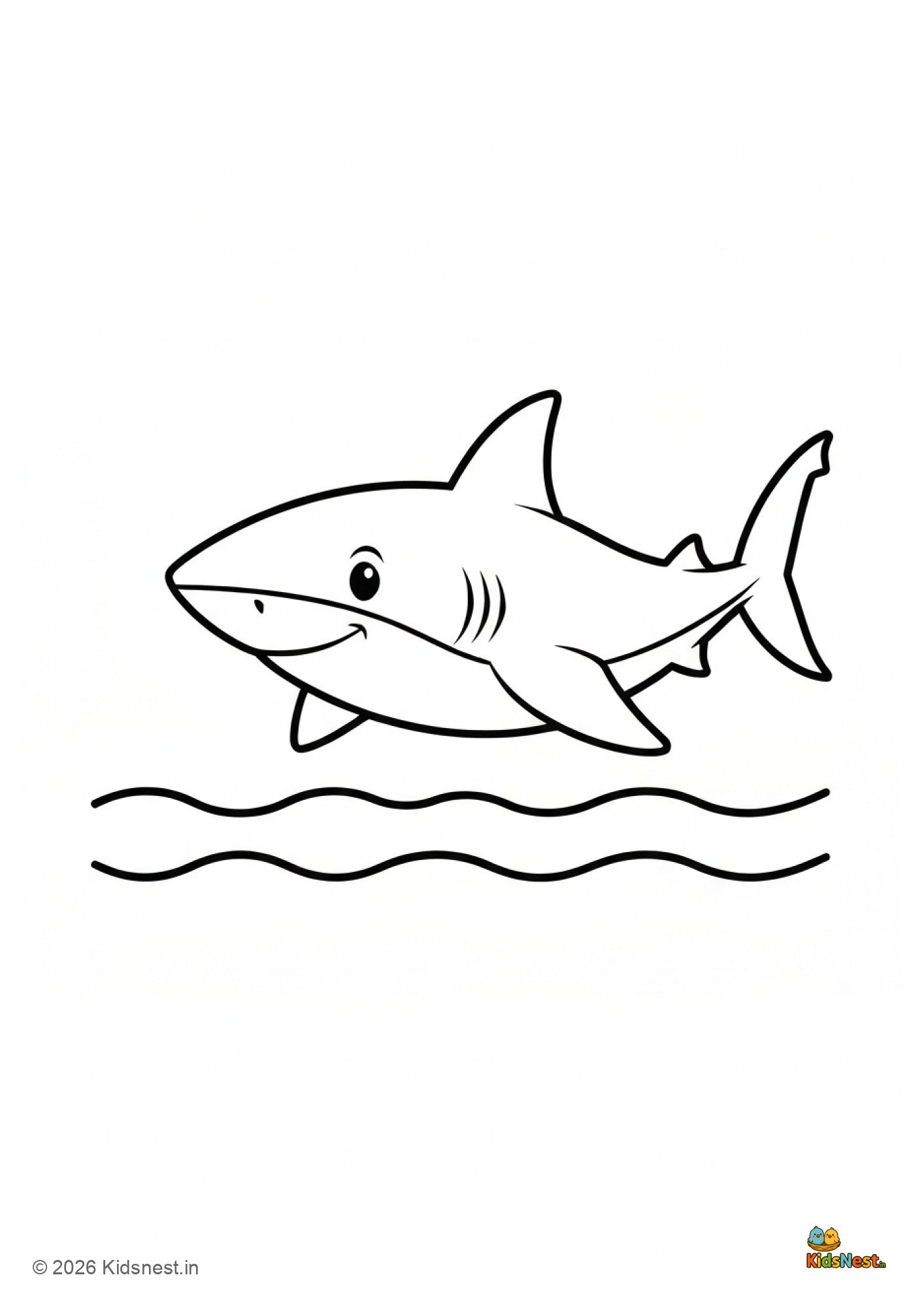Free Shark Coloring Page for Kids | Printable Ocean Activity