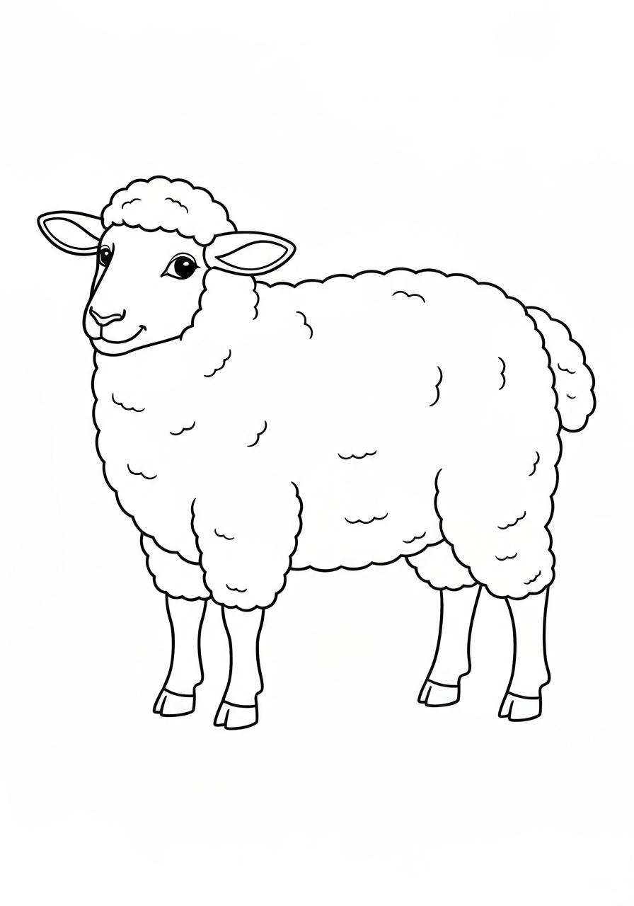 Free Sheep Coloring Page for Kids | Printable Activity Sheet