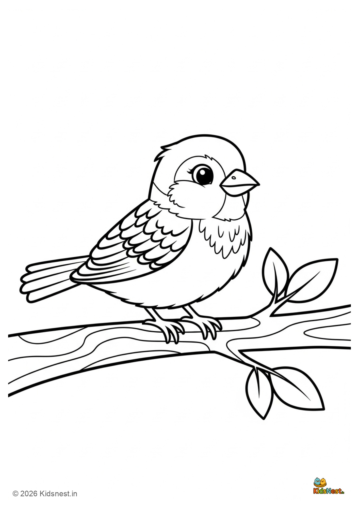 Free Sparrow Coloring Page for Kids | Printable Bird Activity