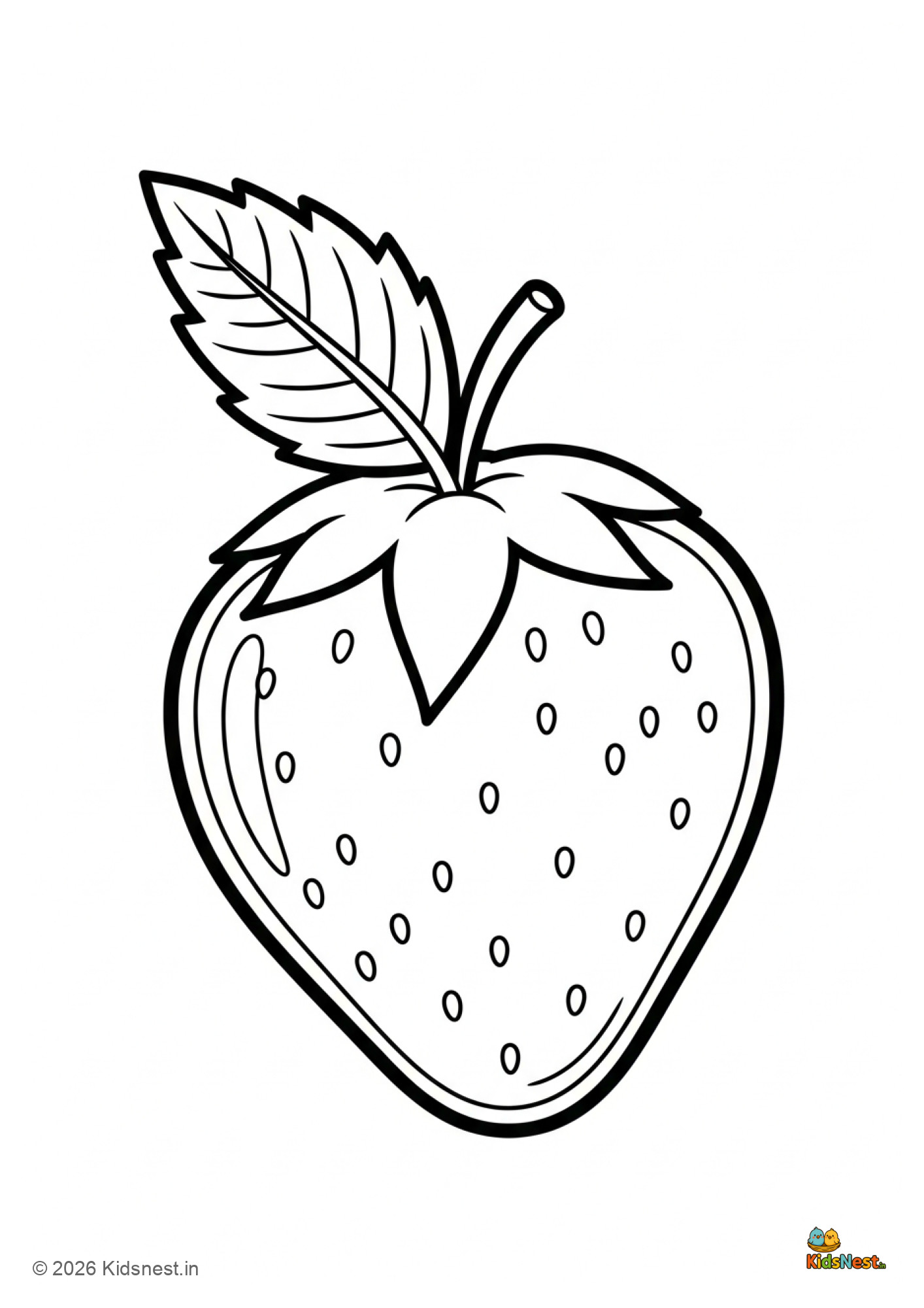 Free Strawberry Coloring Page for Kids | Printable Activity