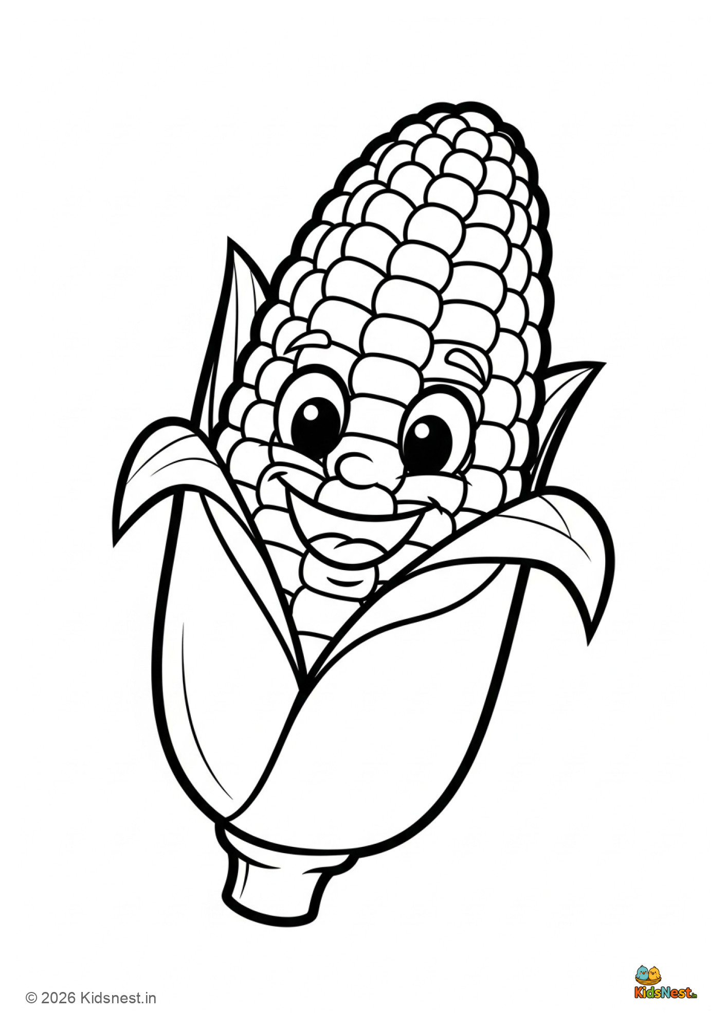 Free Sweetcorn Colouring Page for Kids | Printable Worksheet