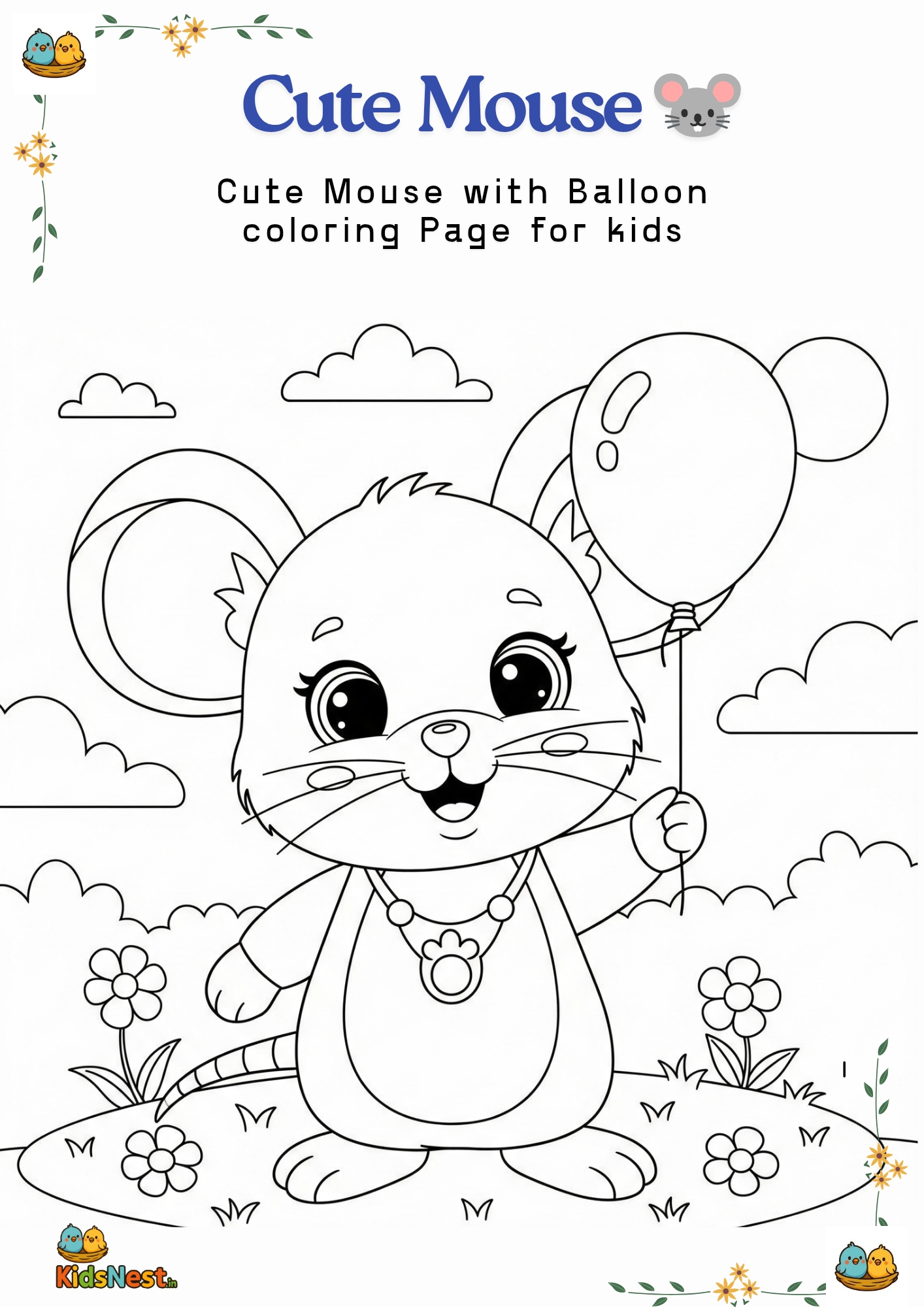 Funny Mouse Coloring Page | Free Printable Kids Activity