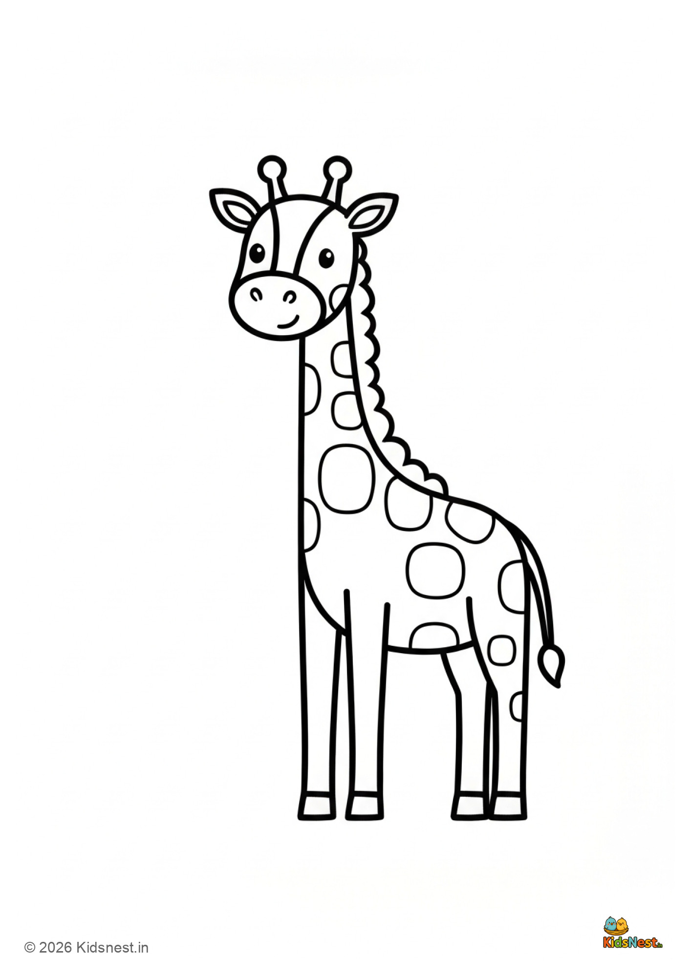 G for Giraffe Coloring Page | Free Printable for Kids