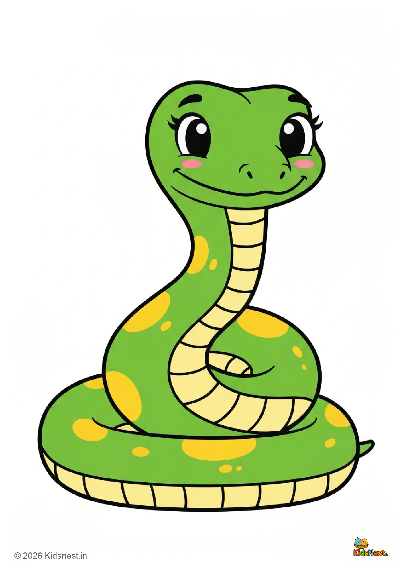 Giant Snake Coloring Page for Kids | Printable PDF Activity