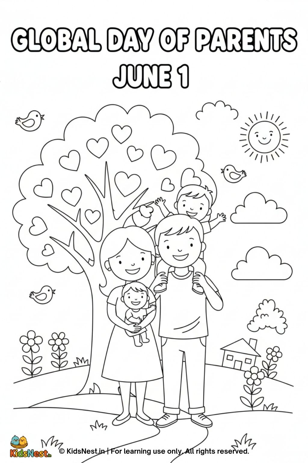 Free Printable: Global Day of Parents Coloring Page for Kids