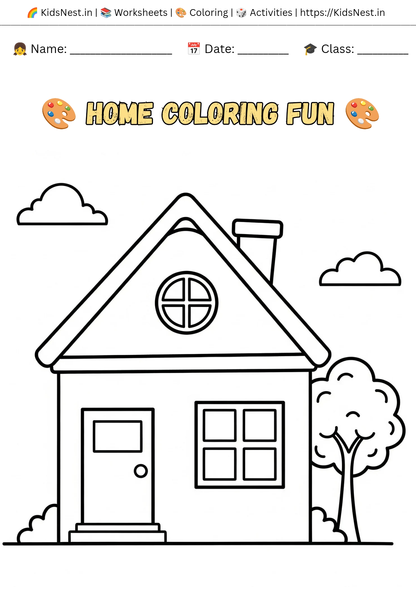 Free Printable Kids Coloring Pages | Home Activities