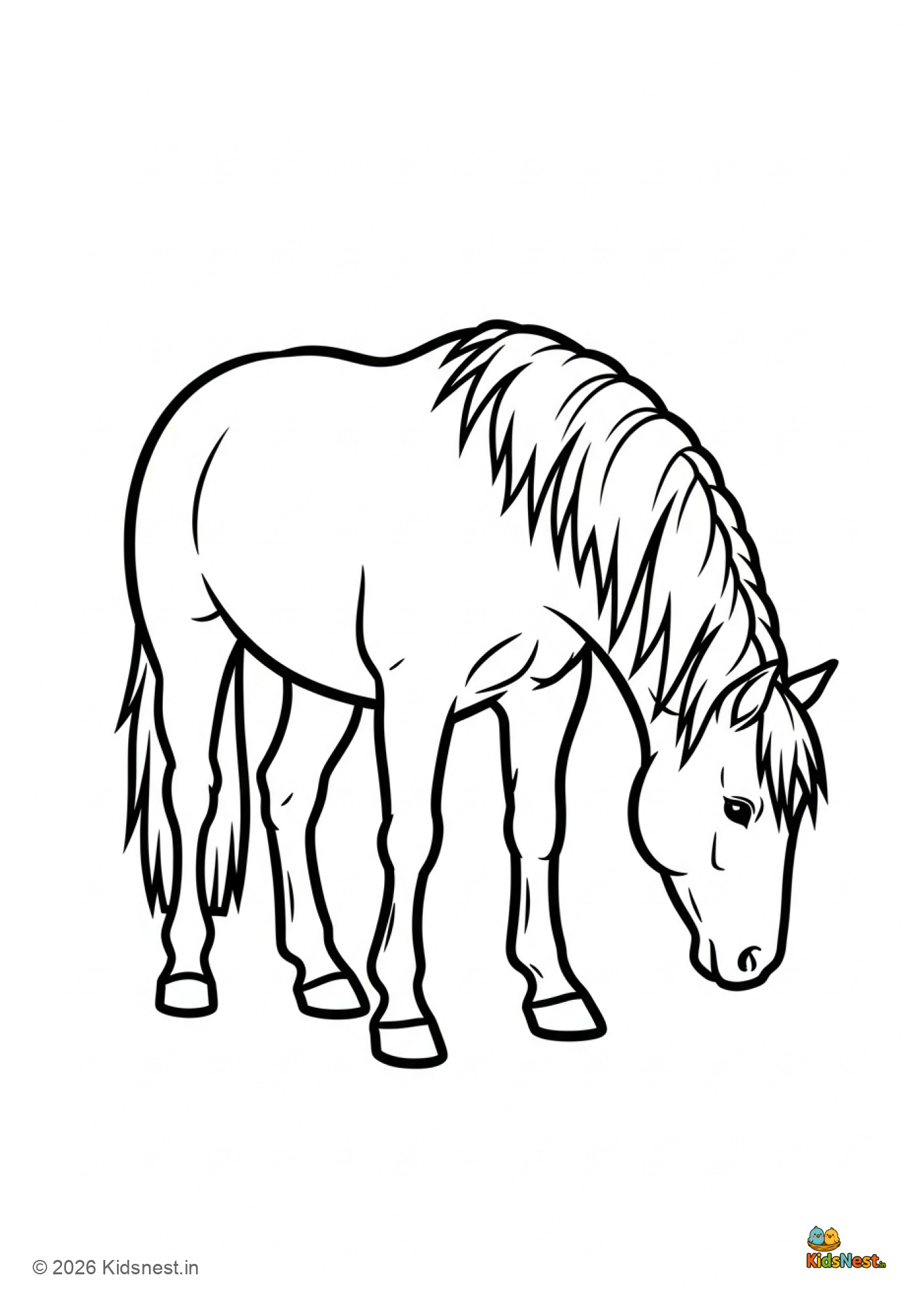 Free Printable Horse Coloring Page for Kids | Educational Fun