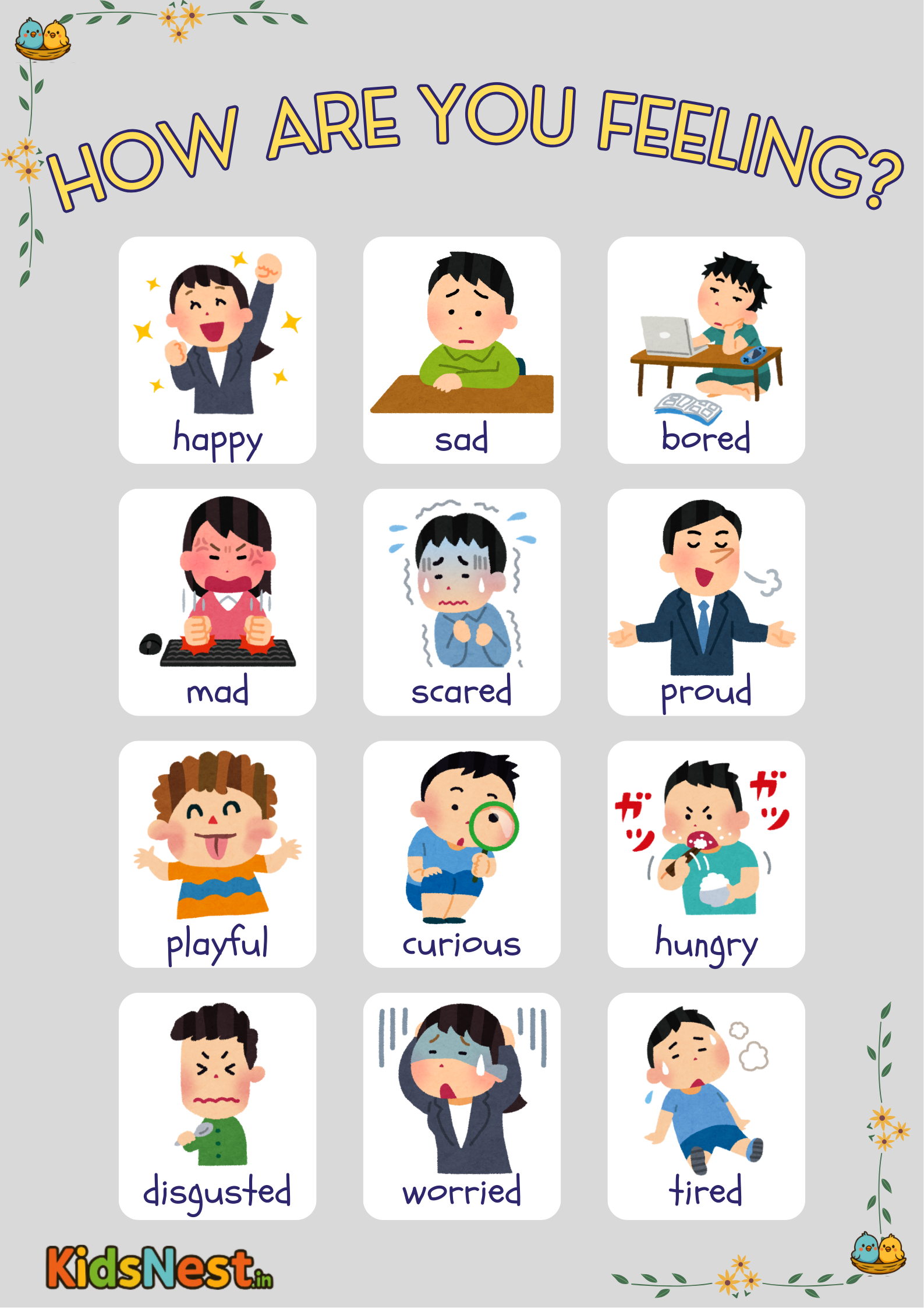 Kids Feeling Worksheet | Emotional Intelligence Printable