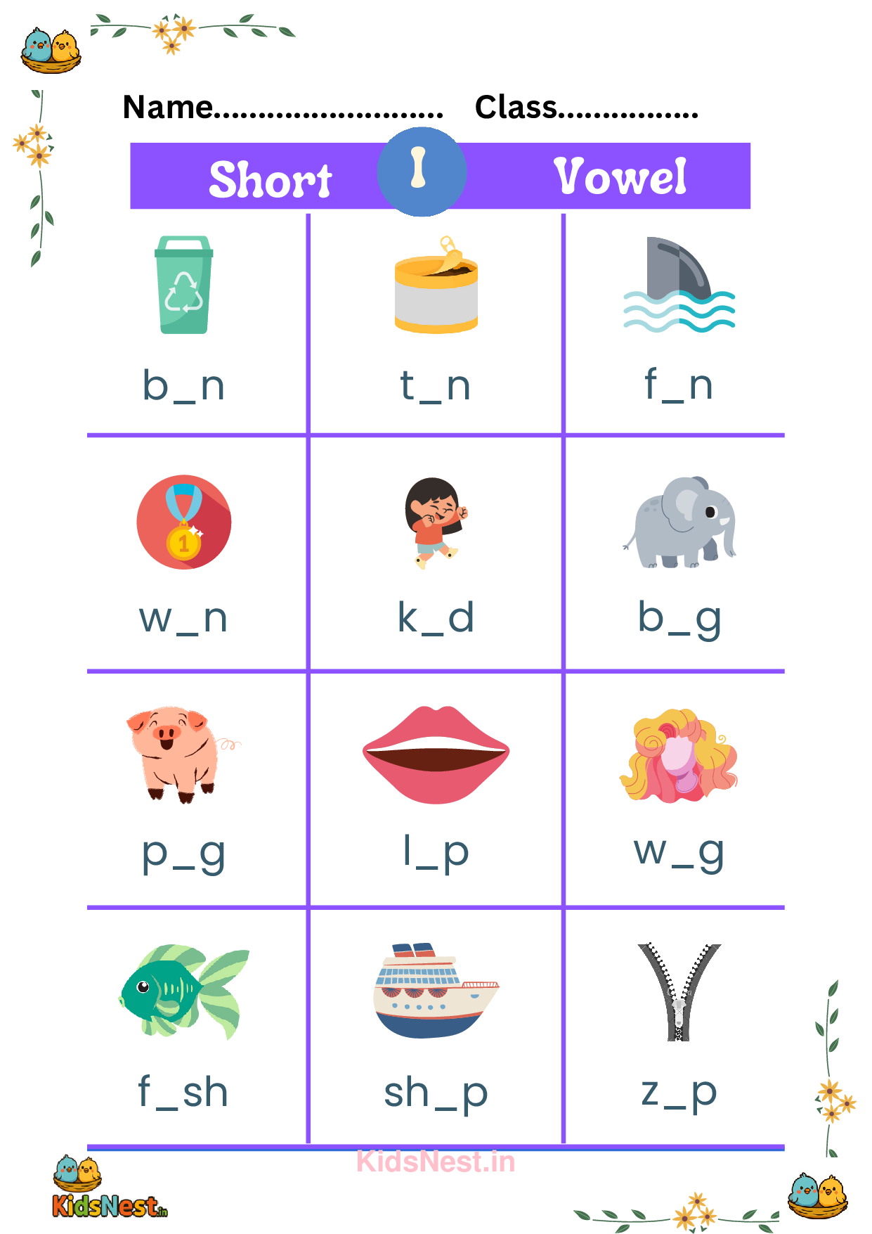 Printable Letter I Vowel Worksheet for Kids | Phonics Activity