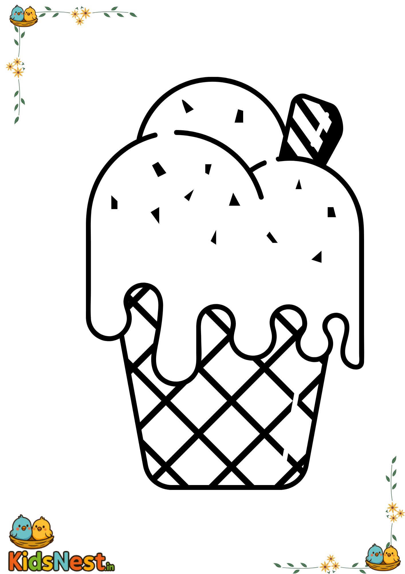 Printable Ice Cream Coloring Pages for Kids & Toddlers