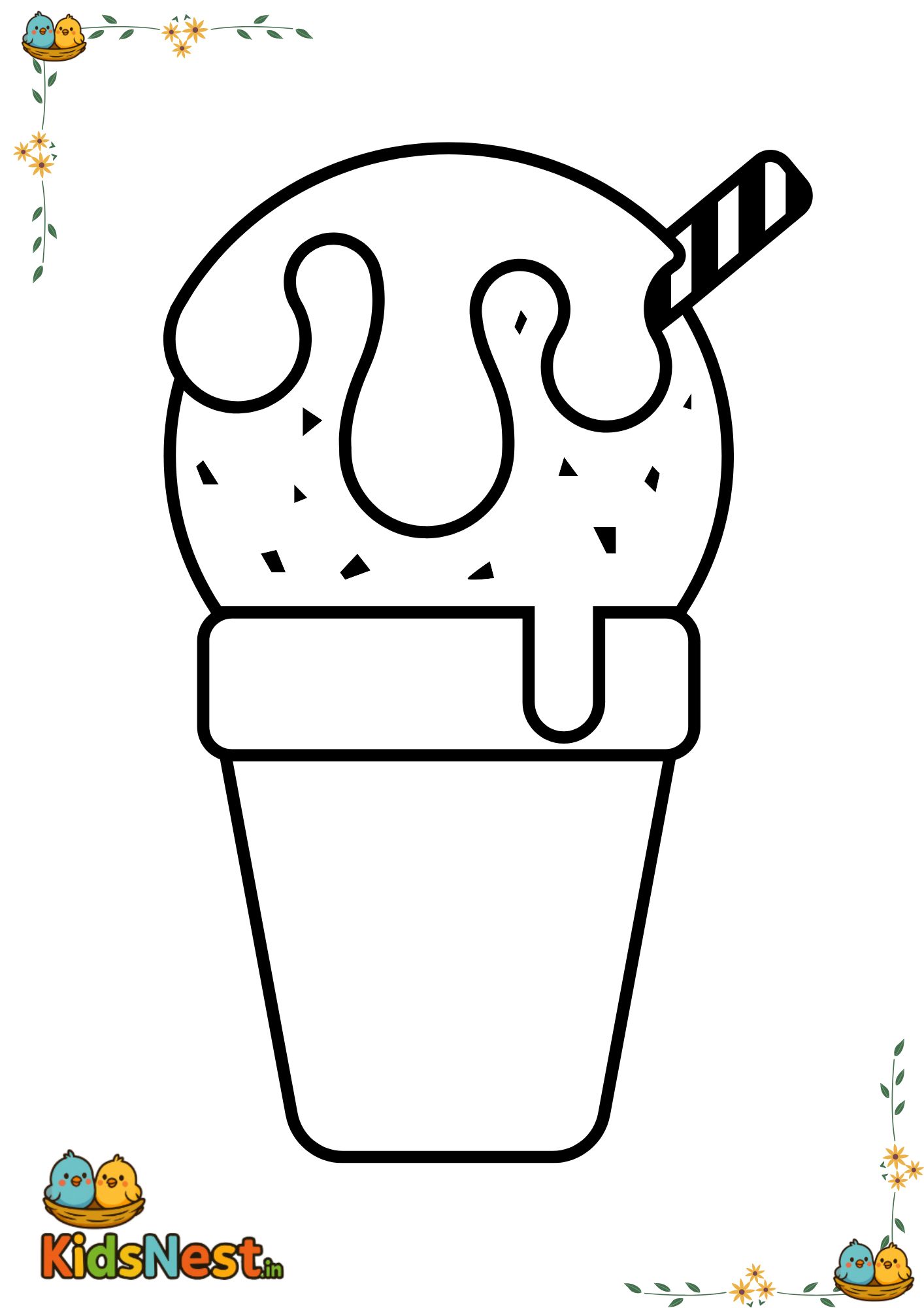 Ice Cream Coloring Page | Free Printable Fun for Kids
