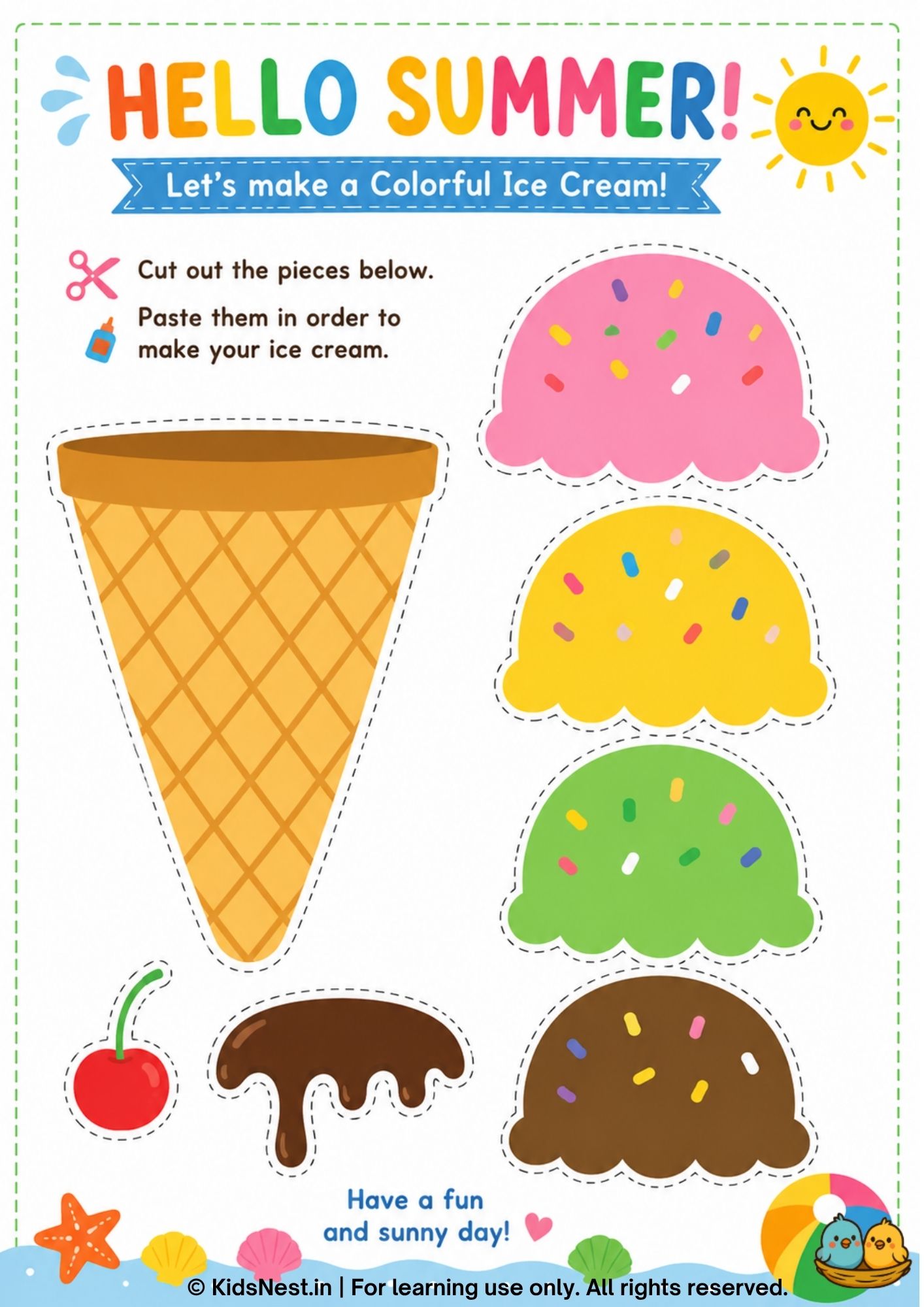Printable Ice Cream Craft Activity for Kids | DIY Paper Project