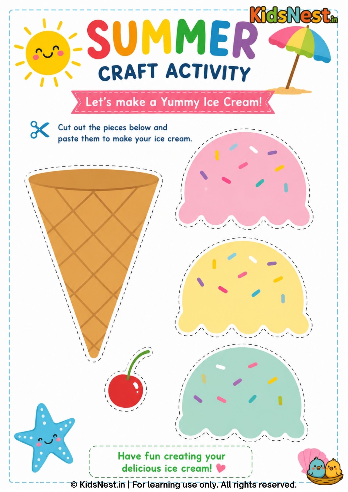 Printable Ice Cream Craft for Kids | Fun Paper Activity