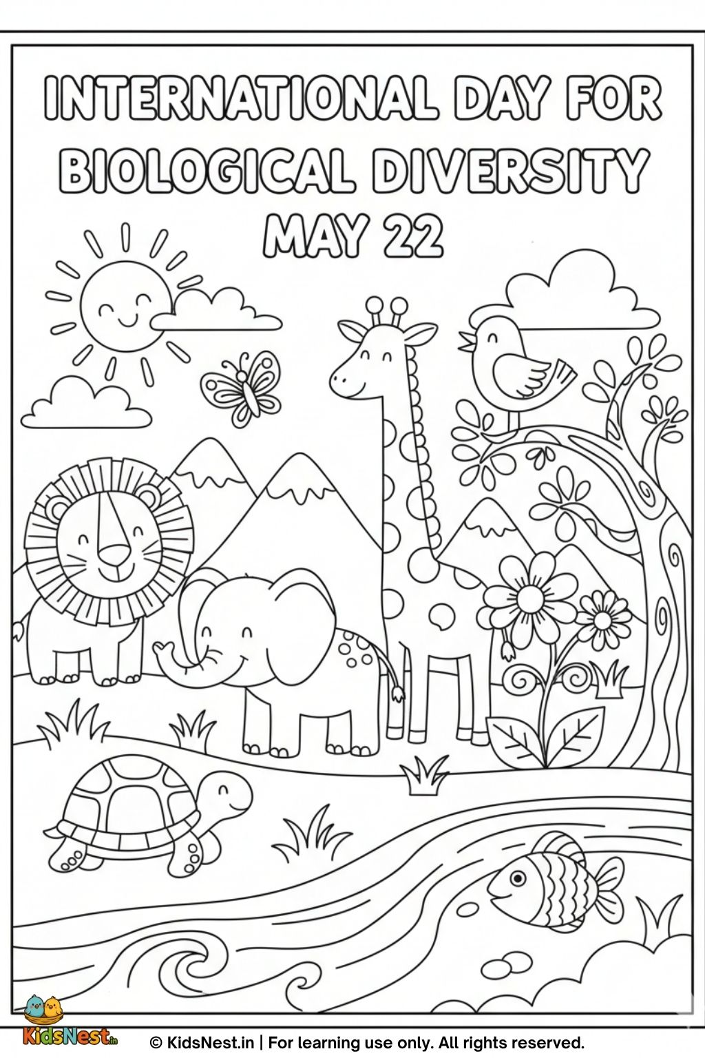 Biodiversity Colouring Page for Kids - Free Printable Activity