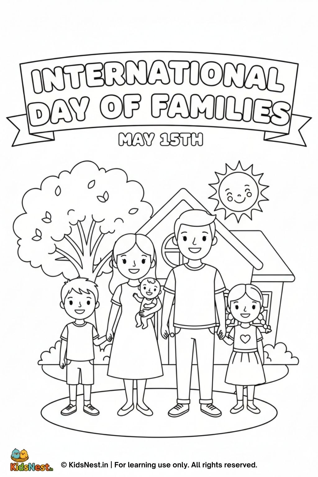 Free Printable International Day of Families Coloring Page