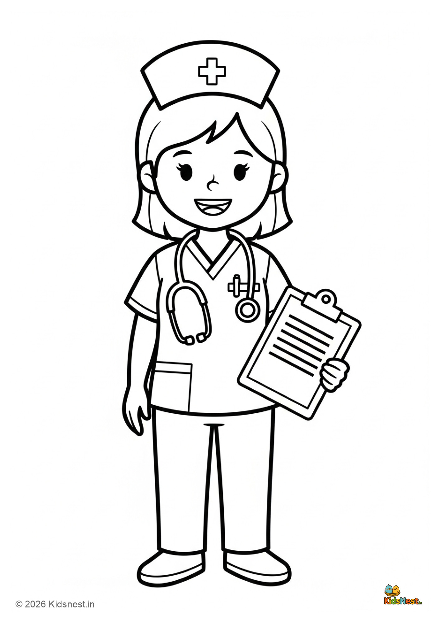 International Nurses Day Coloring Page for Kids | Printable