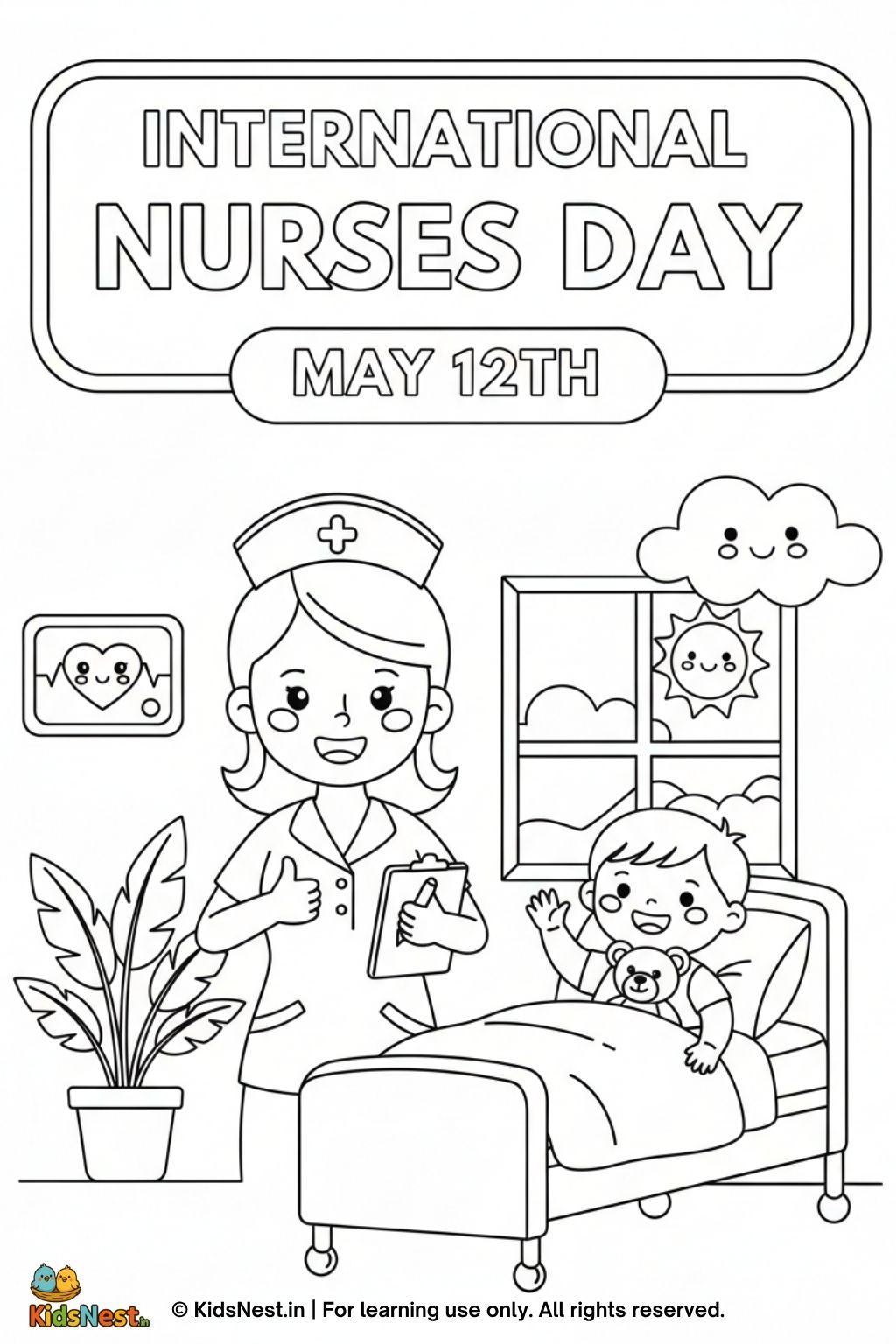 International Nurses Day Kids Colouring Page & Activity