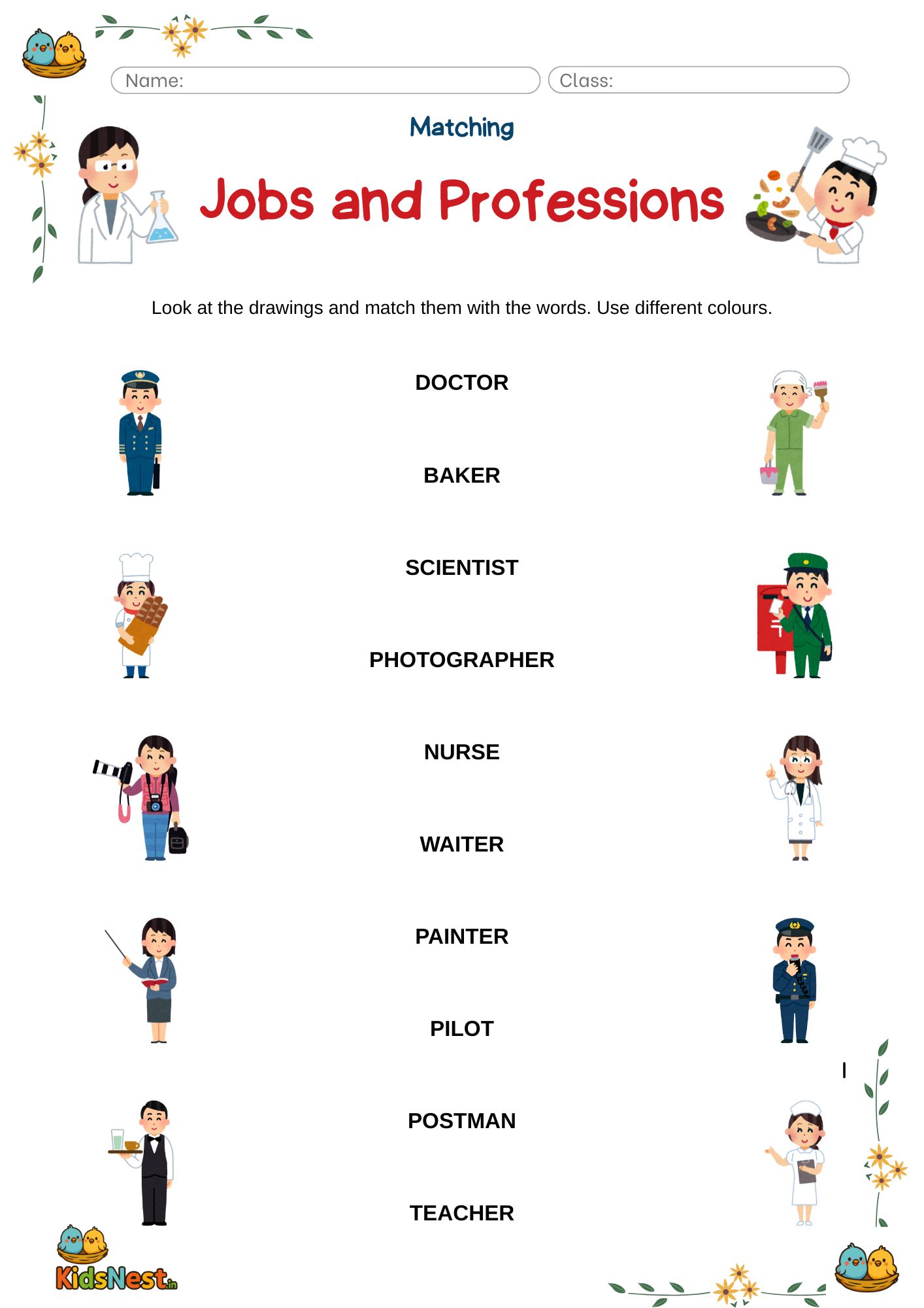 Jobs & Professions Worksheets | Printable Activities for Kids