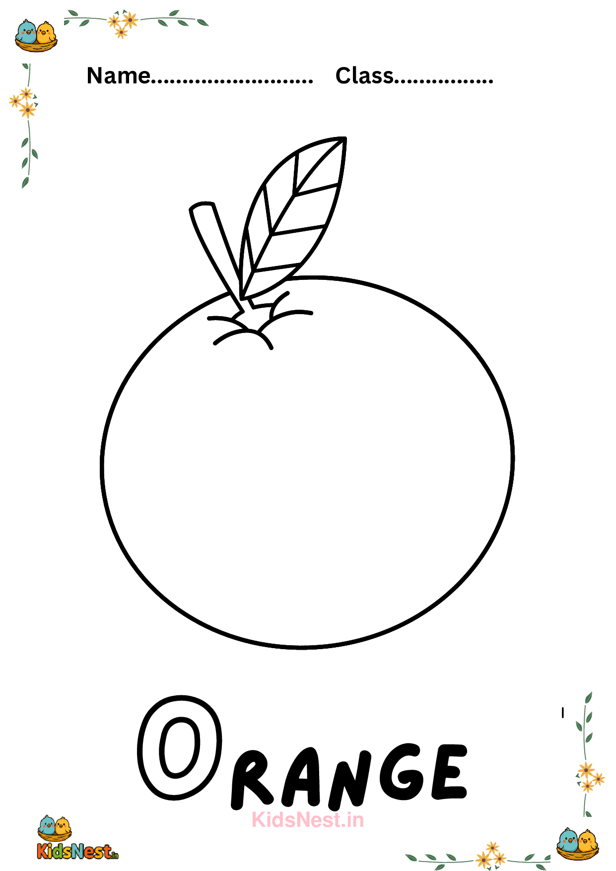 Juicy Orange Kids Activity | Printable Fruit Worksheets