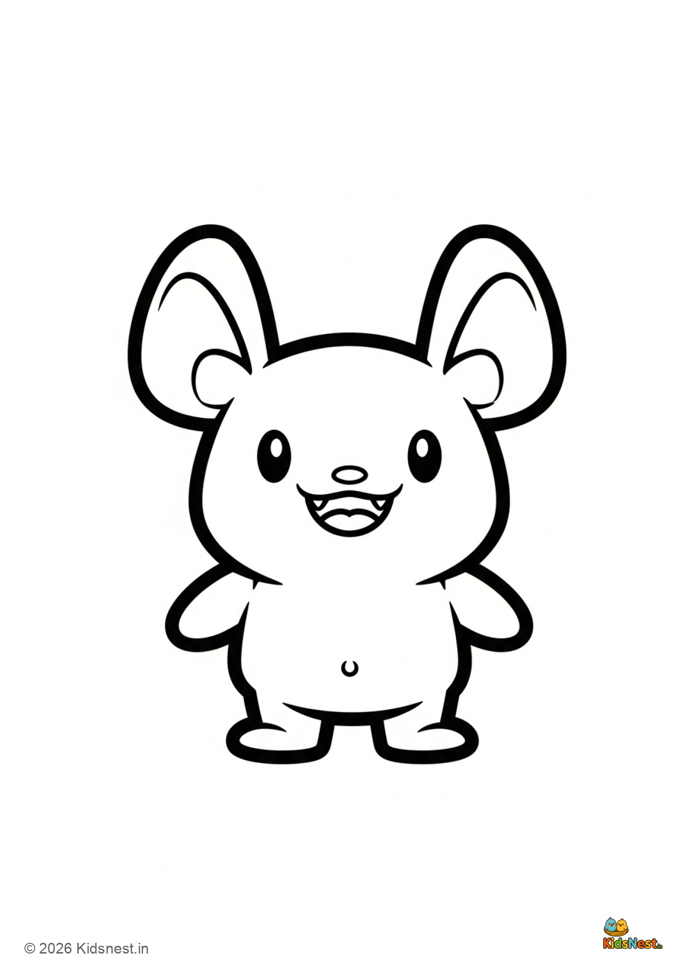Labubu Monster Coloring Page for Kids | Free Printable PDF