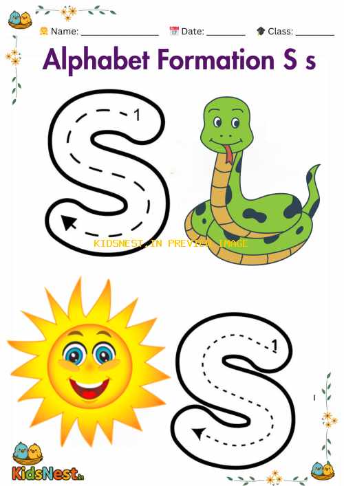 Printable Letter S Worksheet | Kids Letter Formation Activity