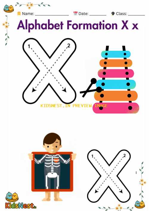 Letter X Formation Worksheet | Printable Activity for Kids