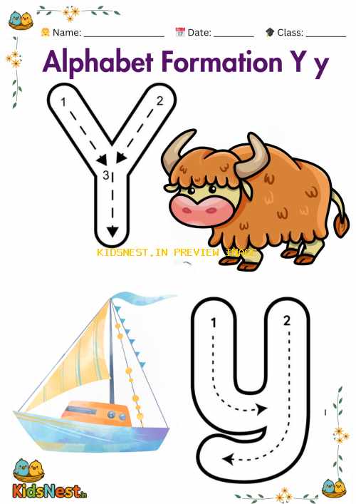 Printable Letter Y Worksheet for Kids | Learn to Write
