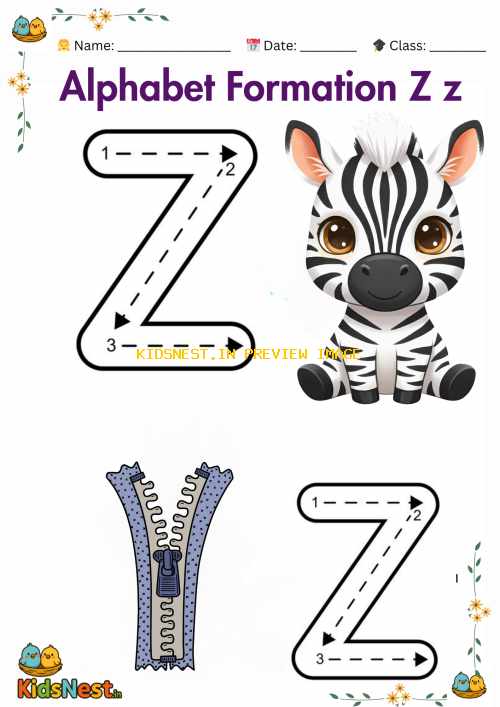 Free Printable Letter Z Worksheet for Kids | Trace & Learn
