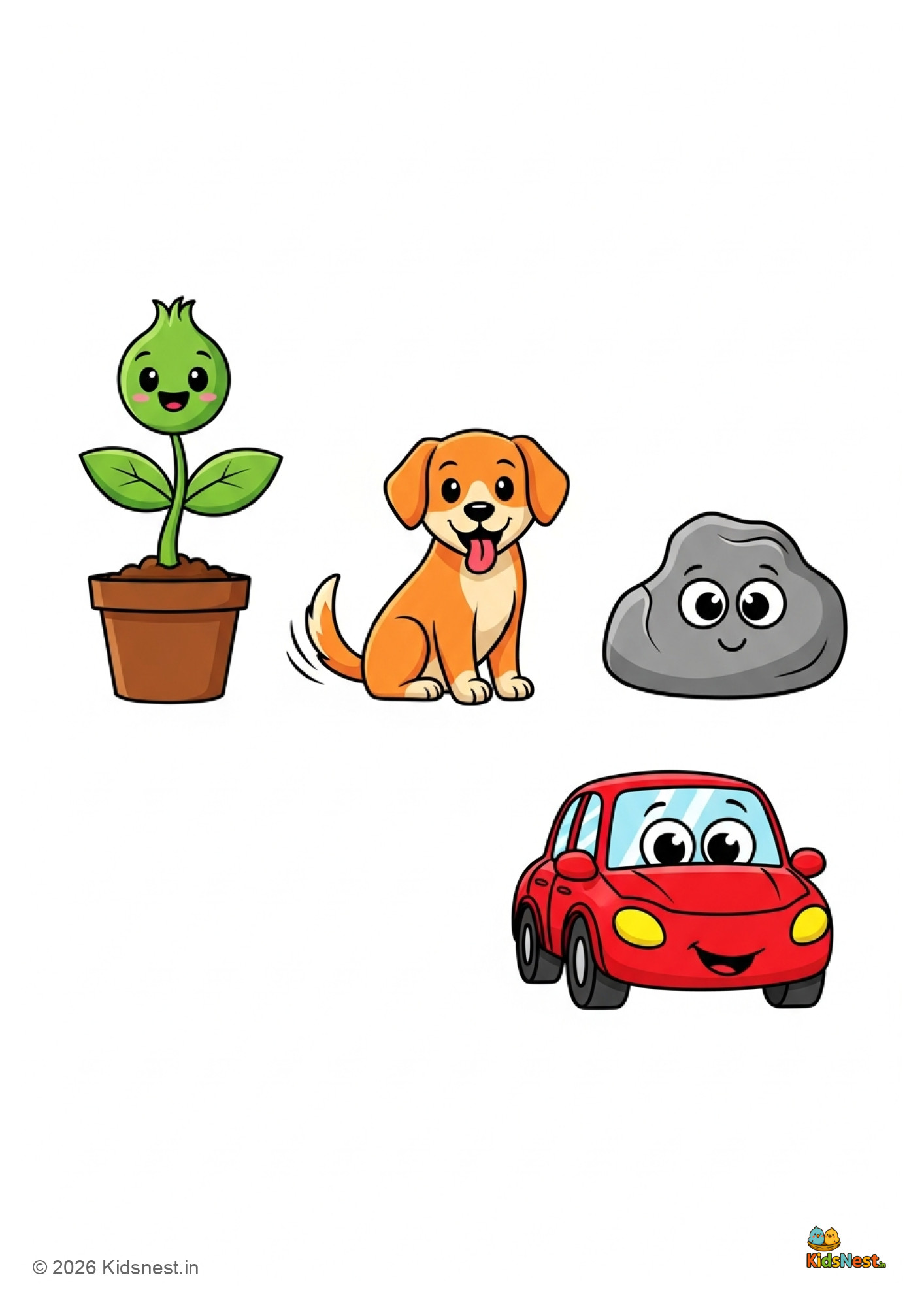 Living vs. Non-Living Sort Worksheet for Kids | Printable