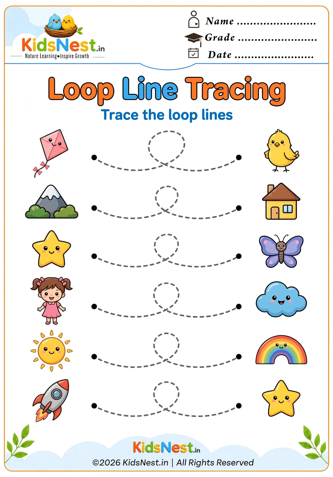 Loop Line Tracing Worksheets | Free Printable Handwriting Practice