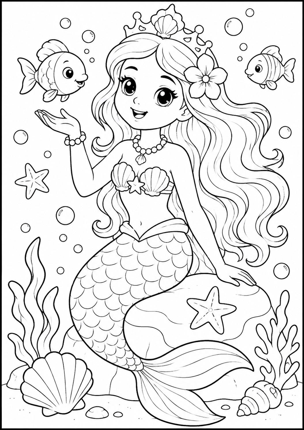Mermaid Magic Coloring Page | Free Printable for Kids