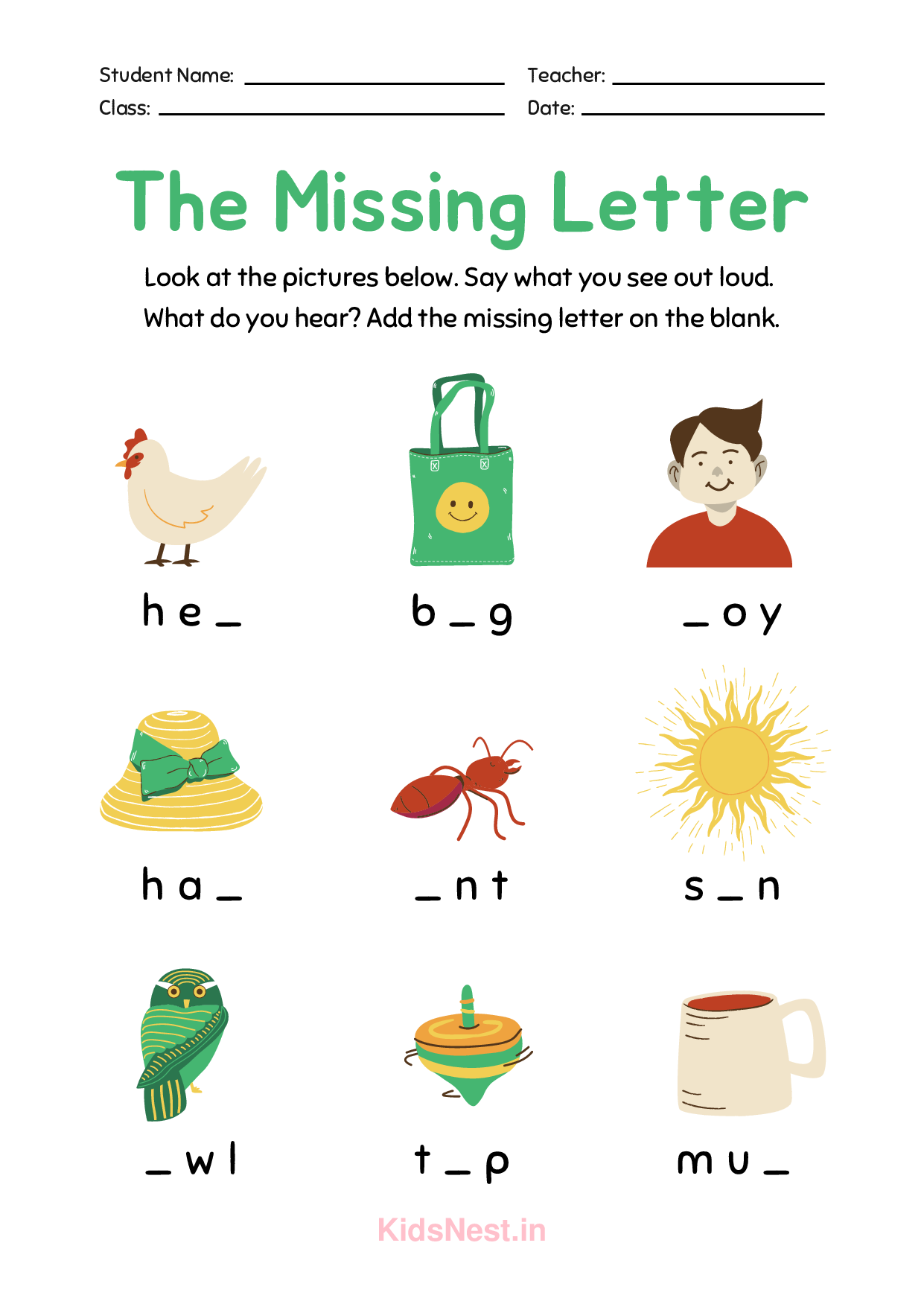 Missing Letter Worksheets | Printable Alphabet Activity