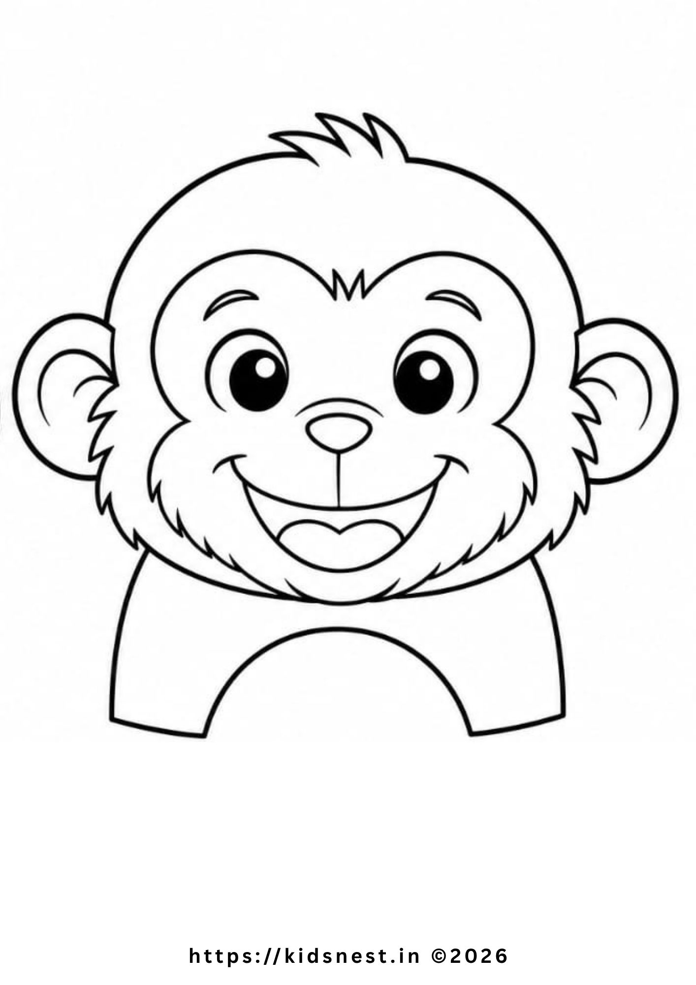 Printable Monkey Finger Puppet Colouring Page for Kids