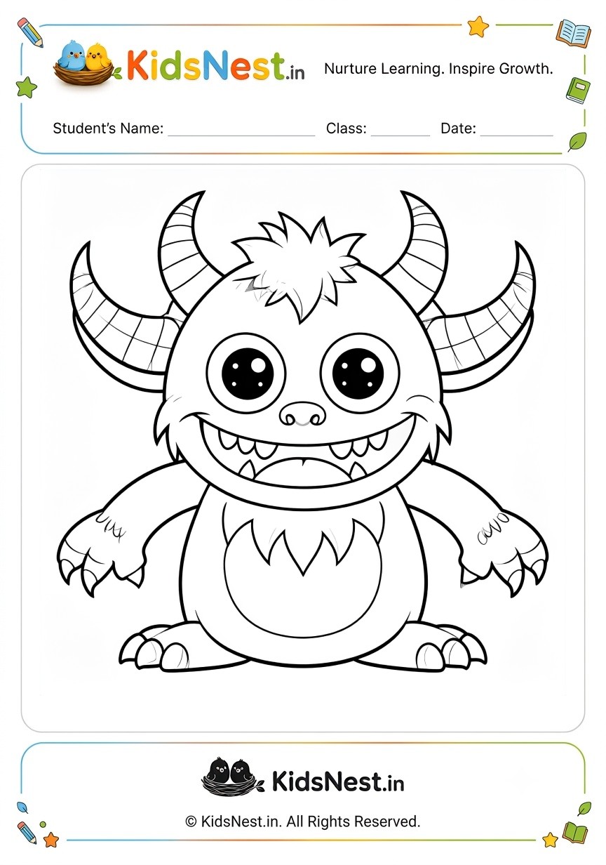 Monster Coloring Worksheet