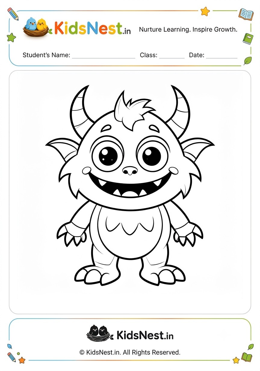 Monster Coloring Worksheet