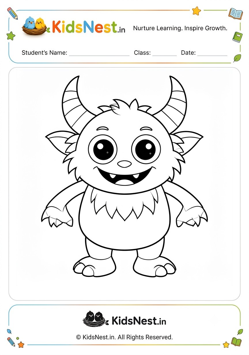Monster Coloring Worksheet