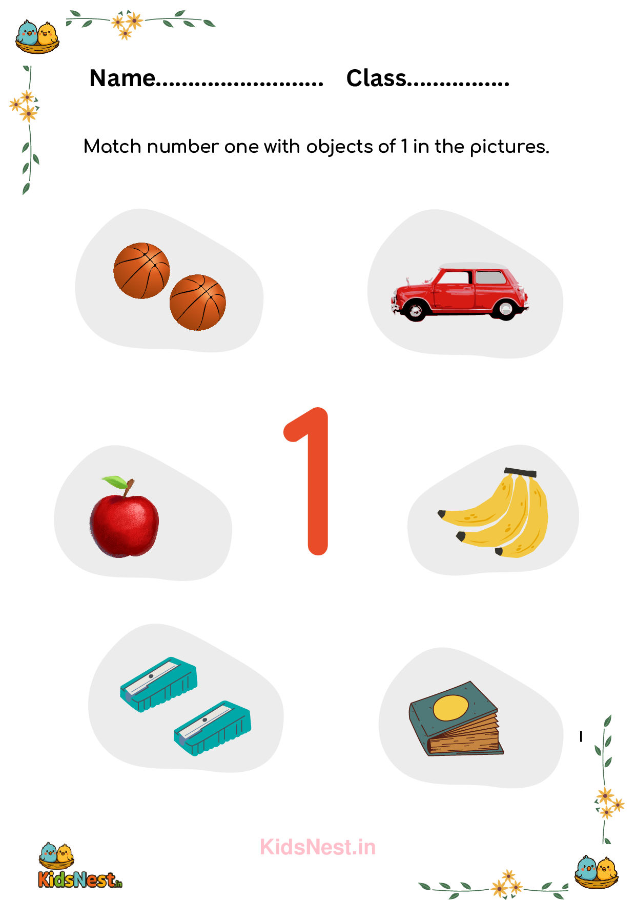 Number Matching Worksheets | Printable Math for Kids