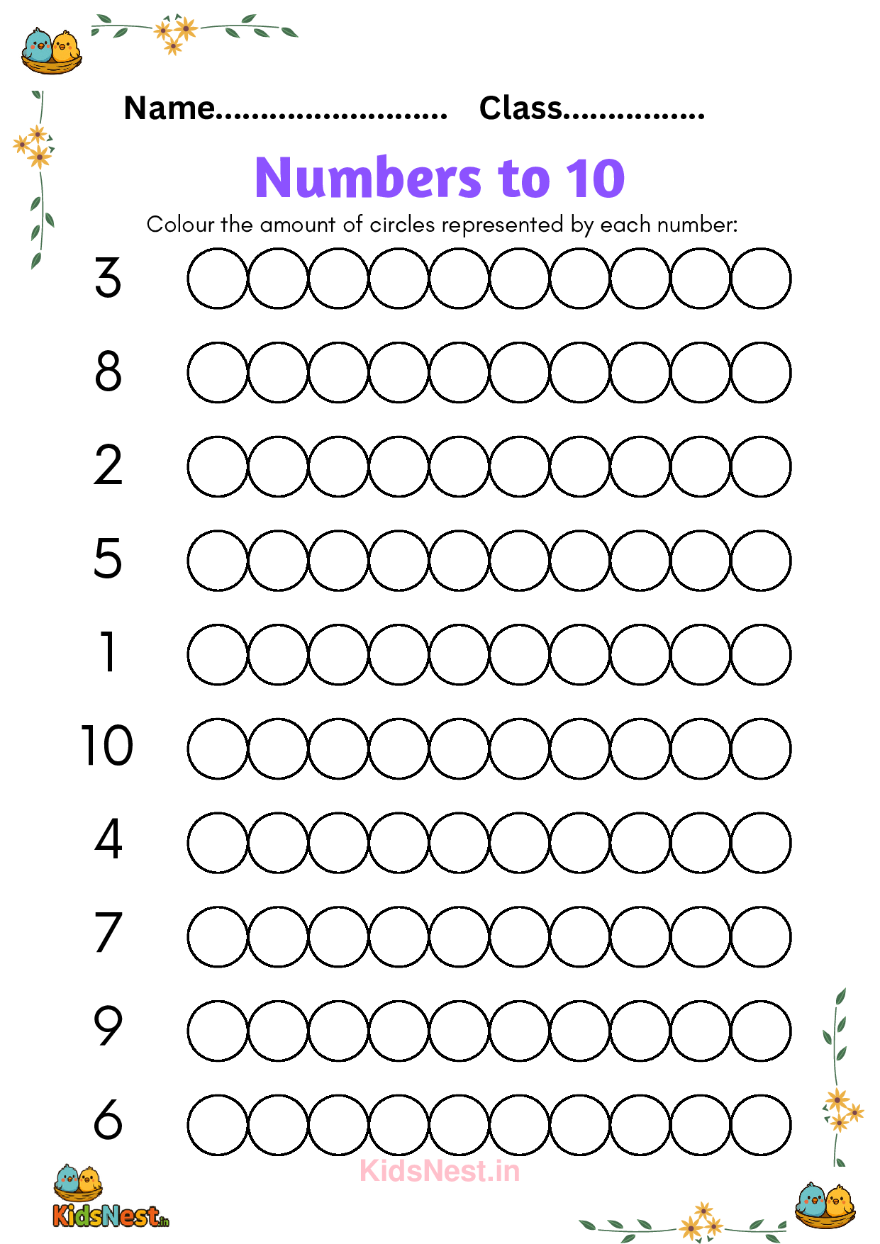 Counting 1-10 Worksheets for Preschool & Kindergarten