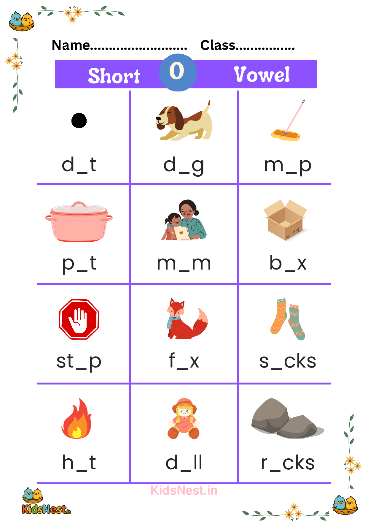 O Vowel Worksheet | Printable Kids Activity for Learning Vowels