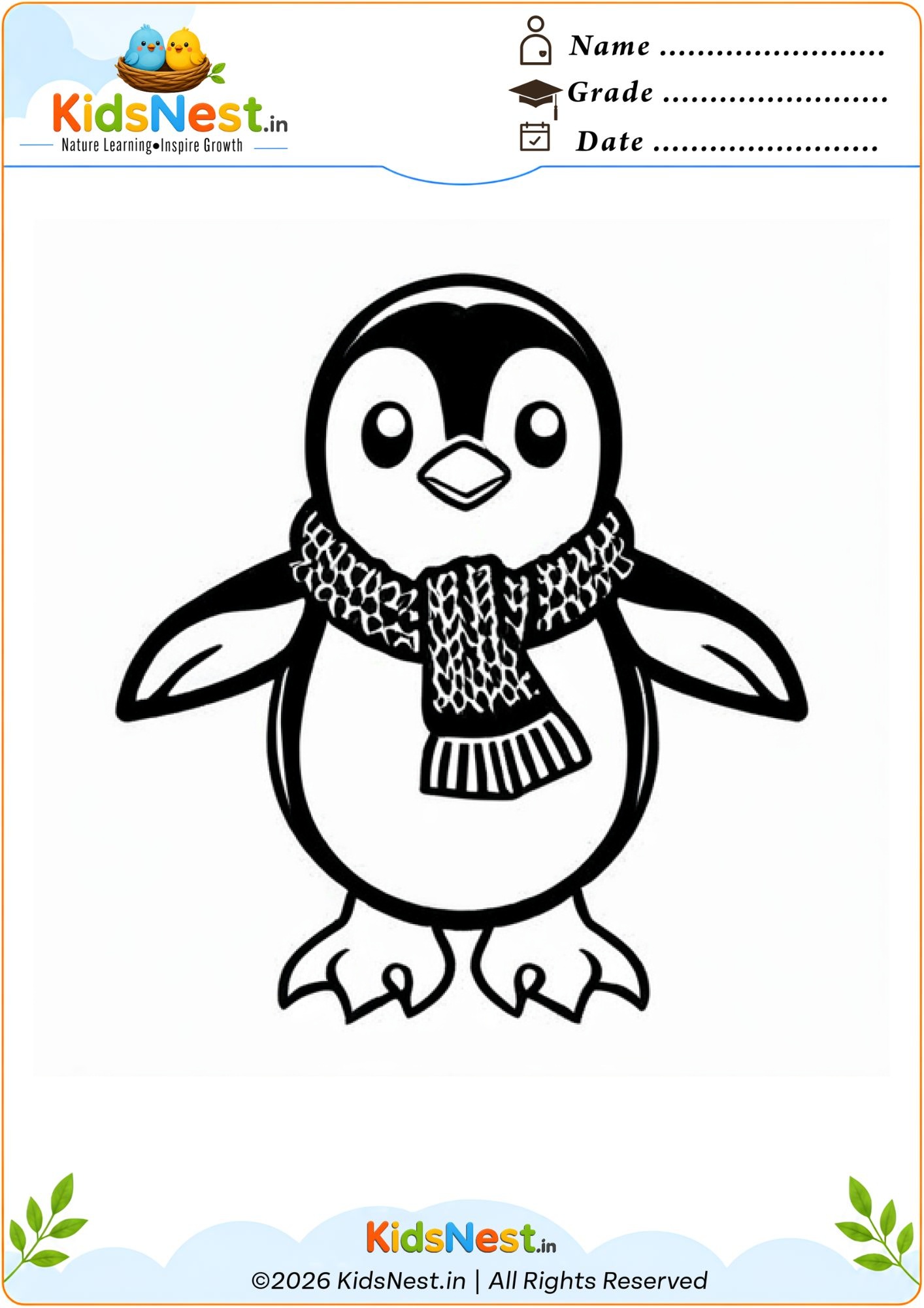 Free Penguin Coloring Worksheet for Kids | Printable Activity