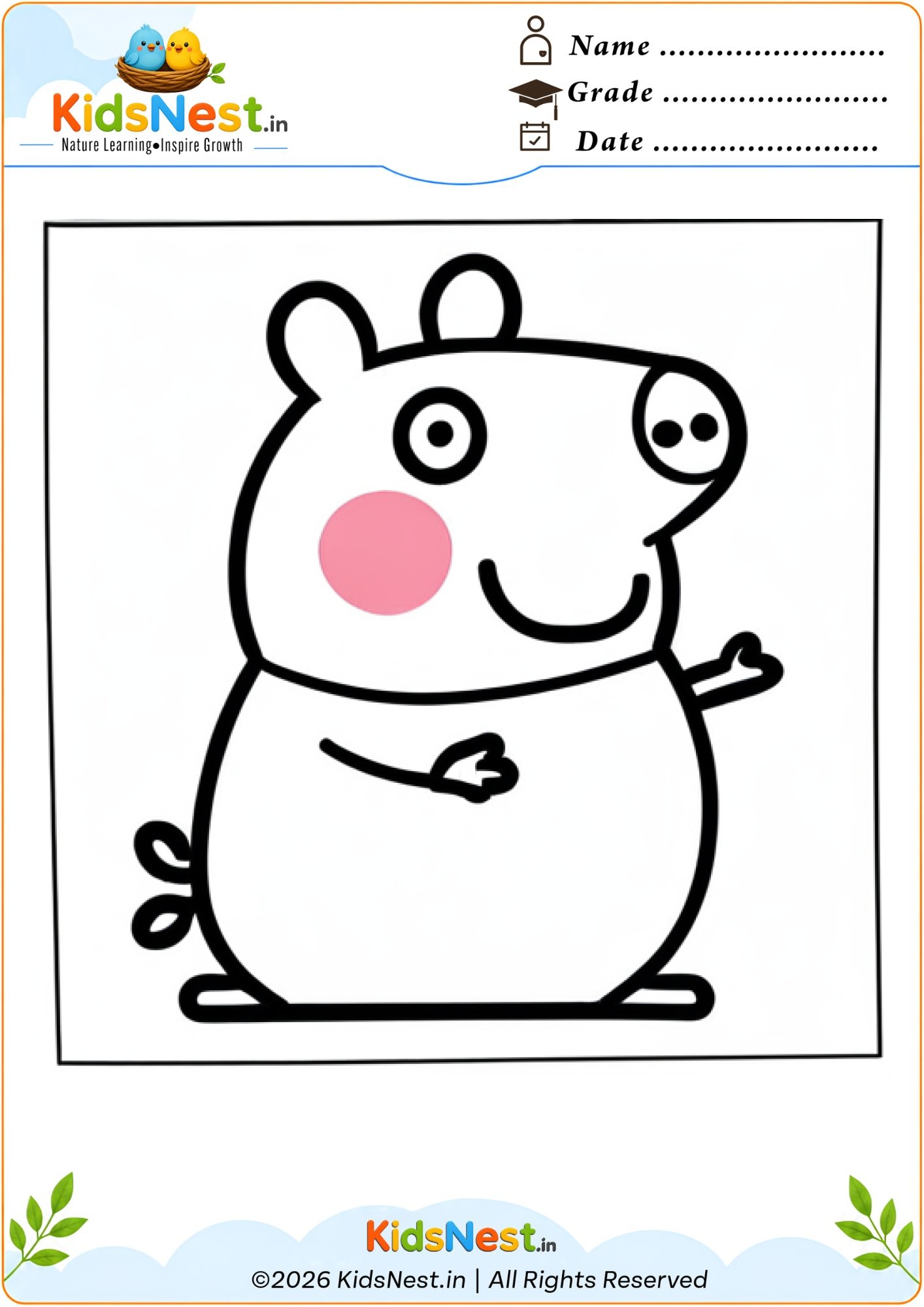 Free Peppa Pig Coloring Page | Printable Activity for Kids