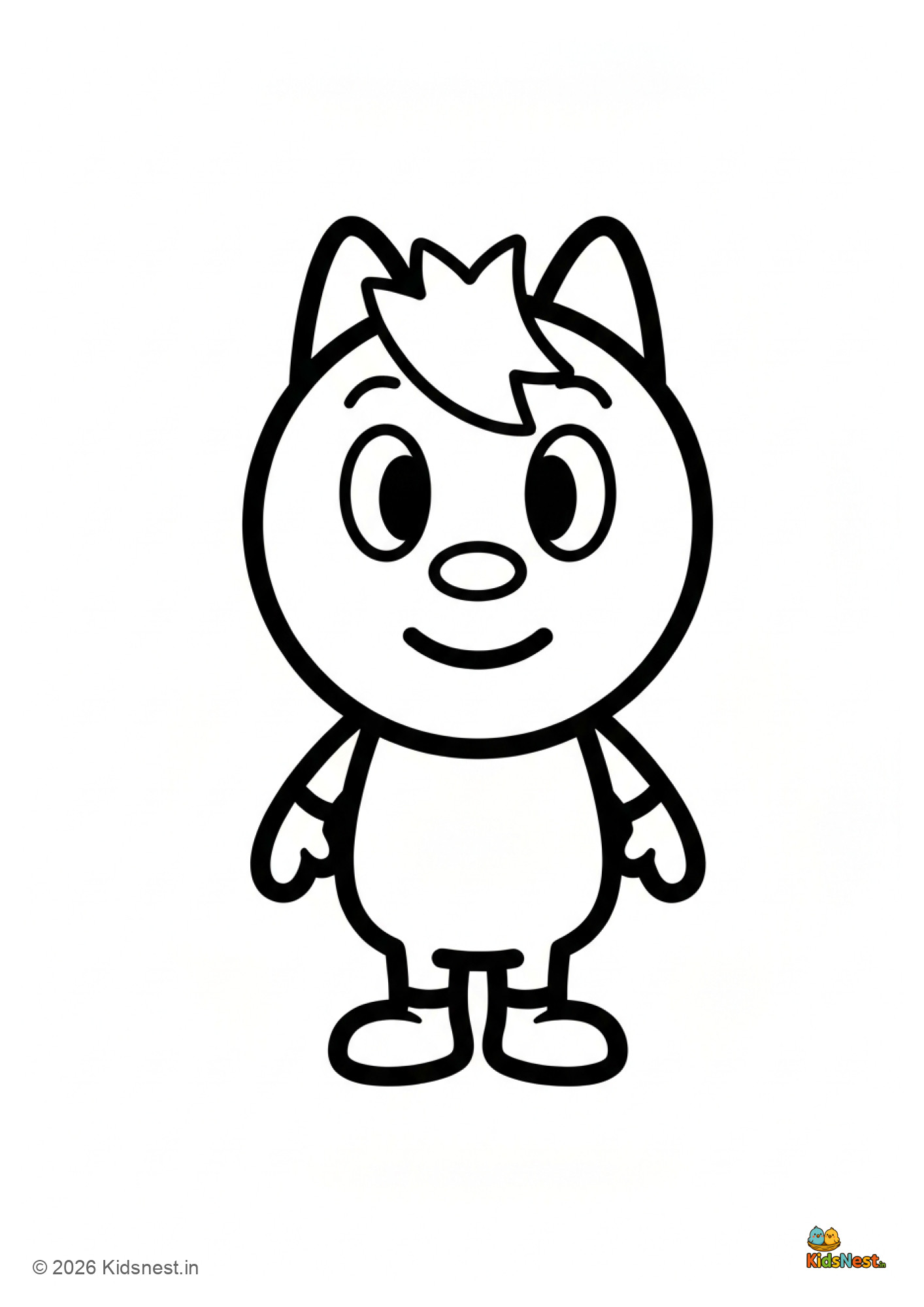 Pim Pimling Coloring Page for Kids | Printable Activity Sheet