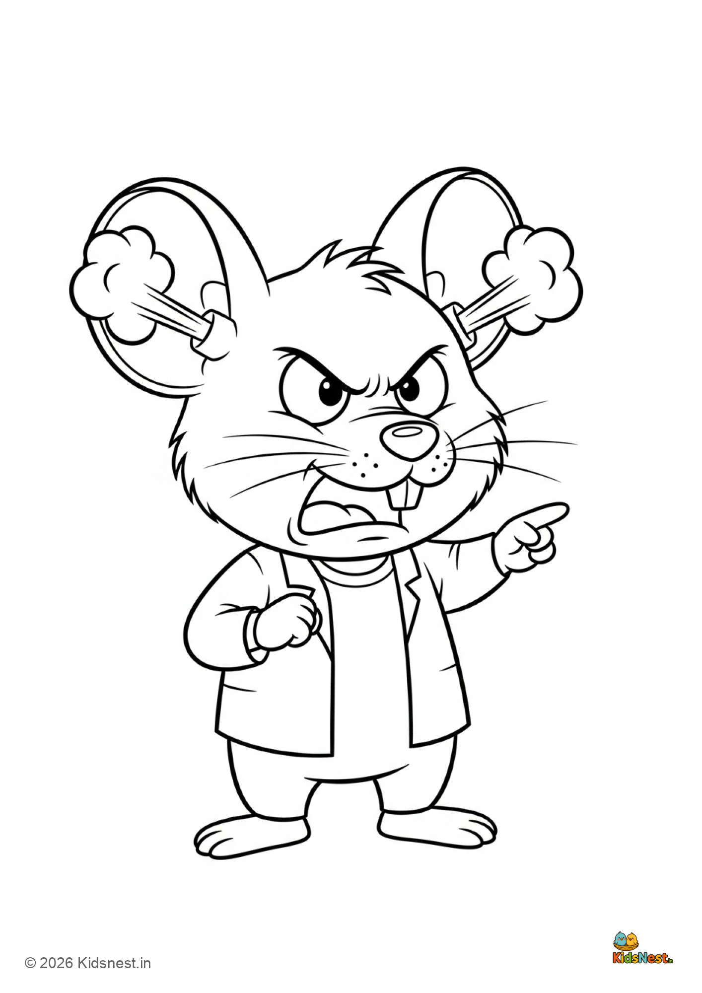 Printable Angry Mouse Colouring Page for Kids | Free PDF