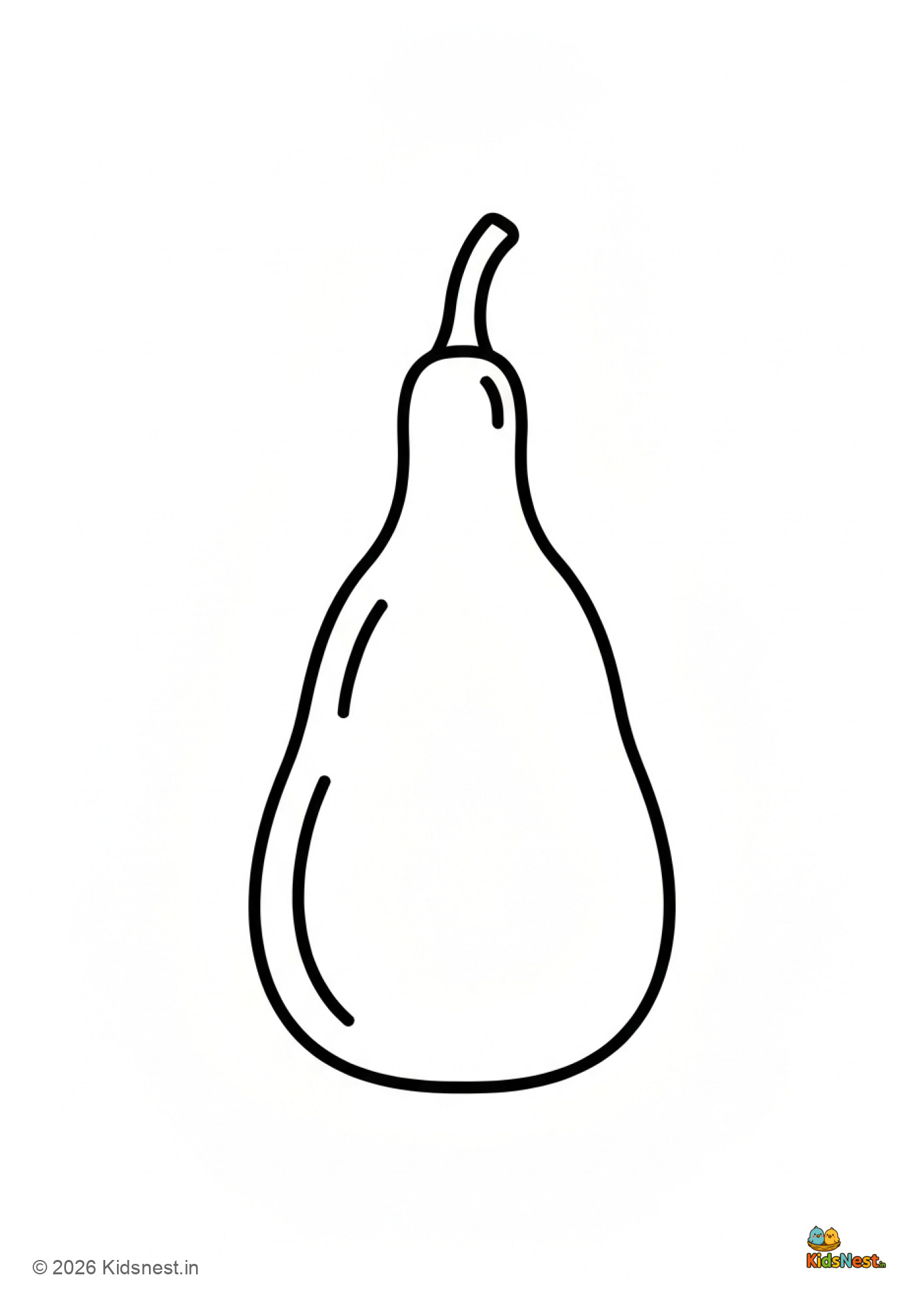 Printable Bottle Gourd Coloring Page for Kids | Free Worksheet