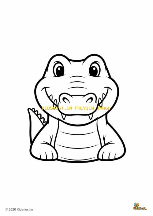Printable Crocodile Colouring Page for Kids | Free PDF